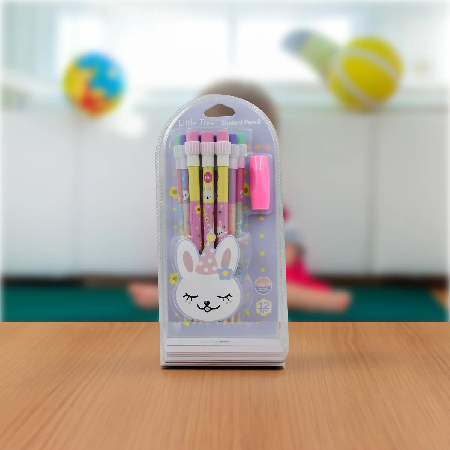 Cute Rabbit Bear Drawing Graphite Writing Pencil Set with Pencil Sharpener & Eraser, Pencil and Eraser Set with Eraser for Kids, for Girls, Fancy School Stationary, Birthday Party Return Gift (14 Pc Set) - Image 7
