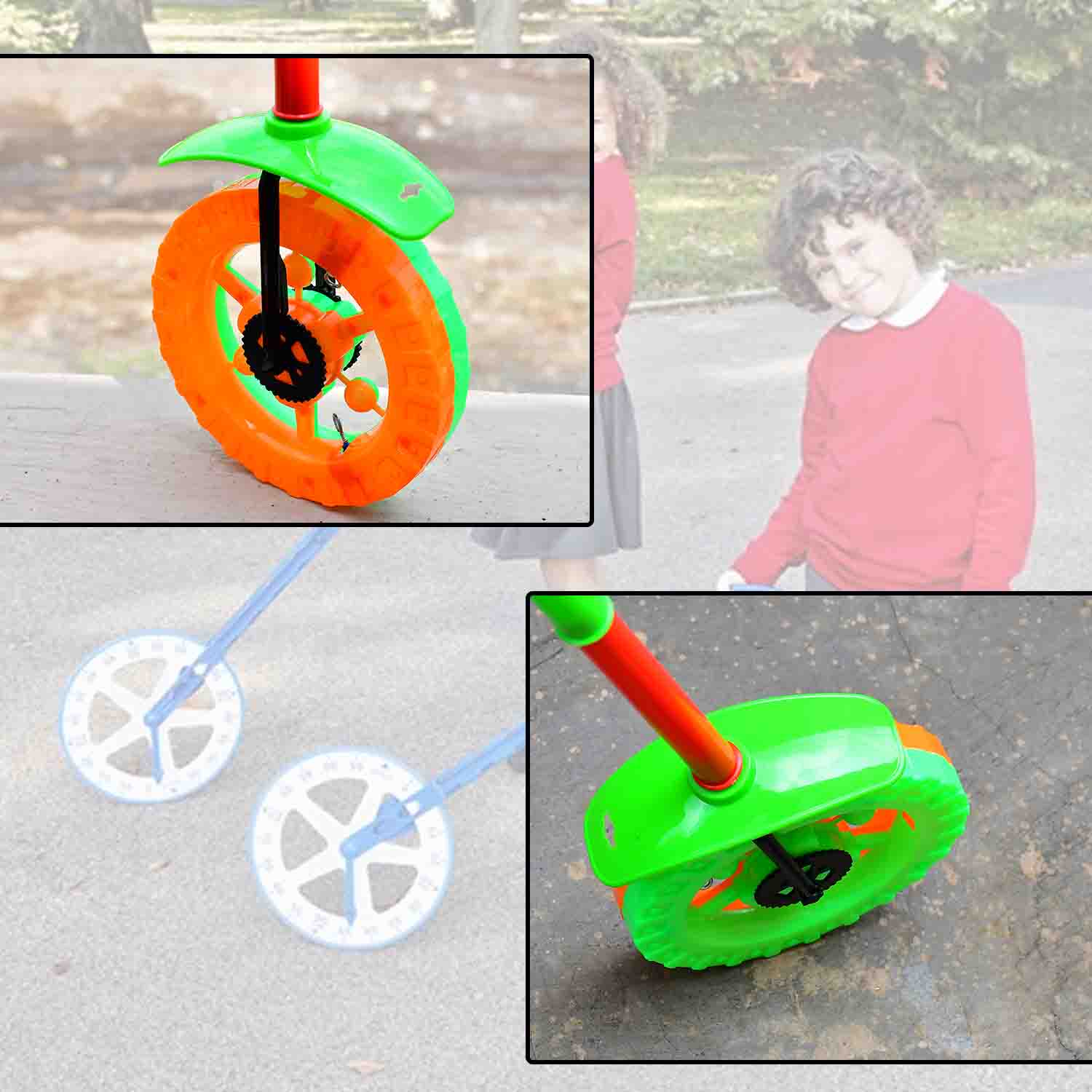 Plastic Single Wheel Push Run toy handle and two lights on wheel. push toy for Kids - Image 3