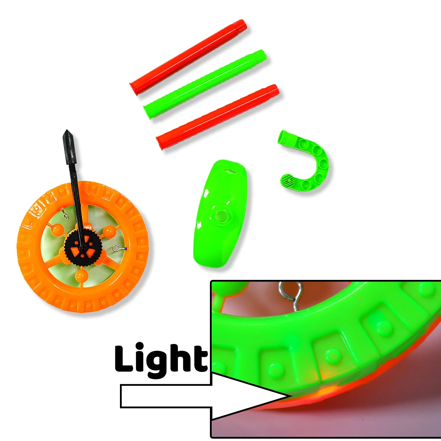 Plastic Single Wheel Push Run toy handle and two lights on wheel. push toy for Kids - Image 6