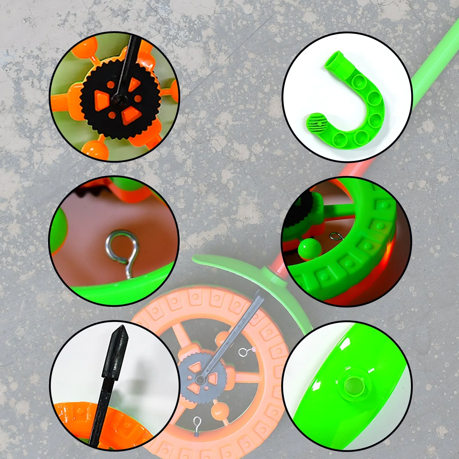 Plastic Single Wheel Push Run toy handle and two lights on wheel. push toy for Kids - Image 7
