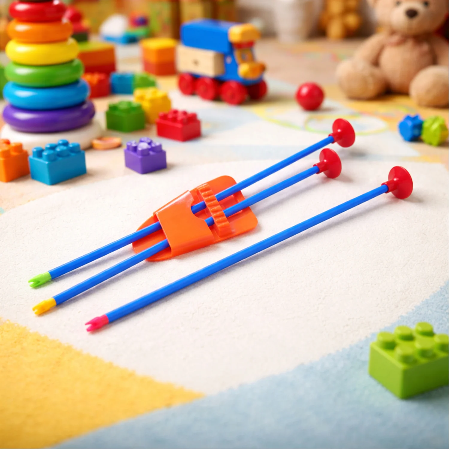Plastic Archery Bow Arrow Toy Set with single knife and 3pc Arrow and Target Board - Image 7