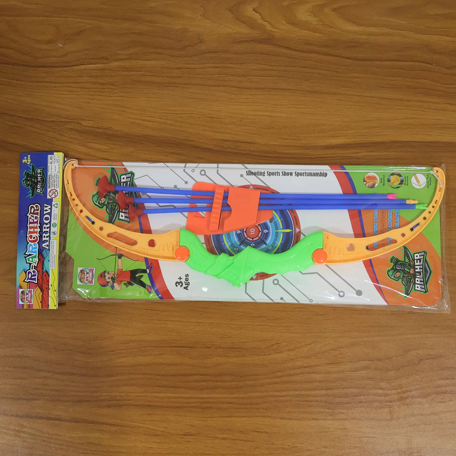 Plastic Archery Bow Arrow Toy Set with single knife and 3pc Arrow and Target Board - Image 8