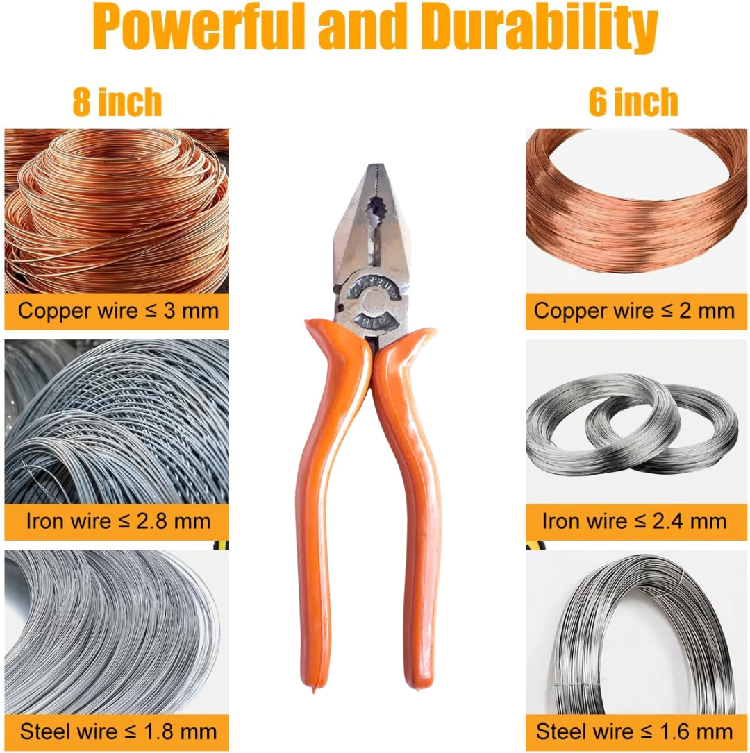 Heavy Duty Combination Plier Wire Cutters - Image 2