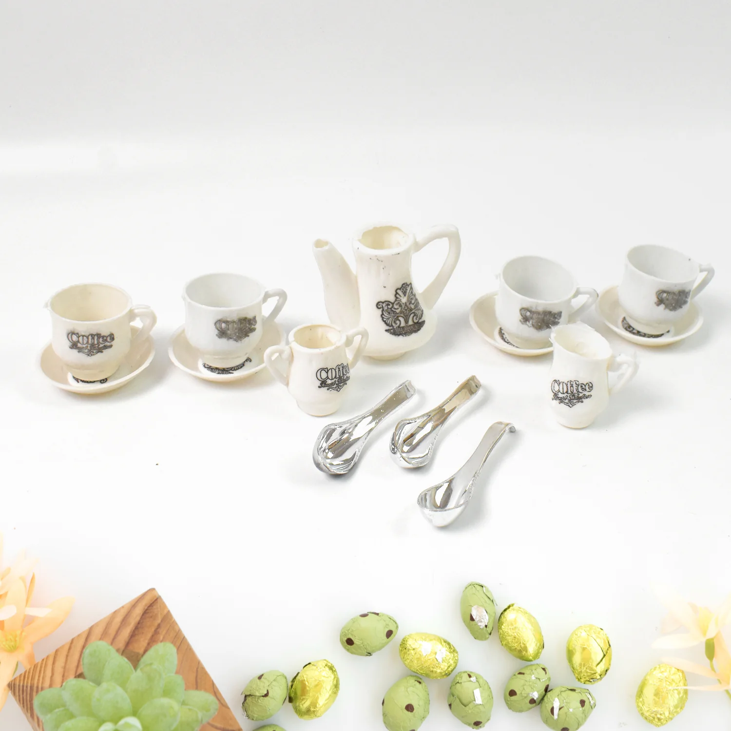 Tickles Tea toy Set | Coffee Kitchen Plastic Set (14 Pcs / Mix Size & Design) - Image 13