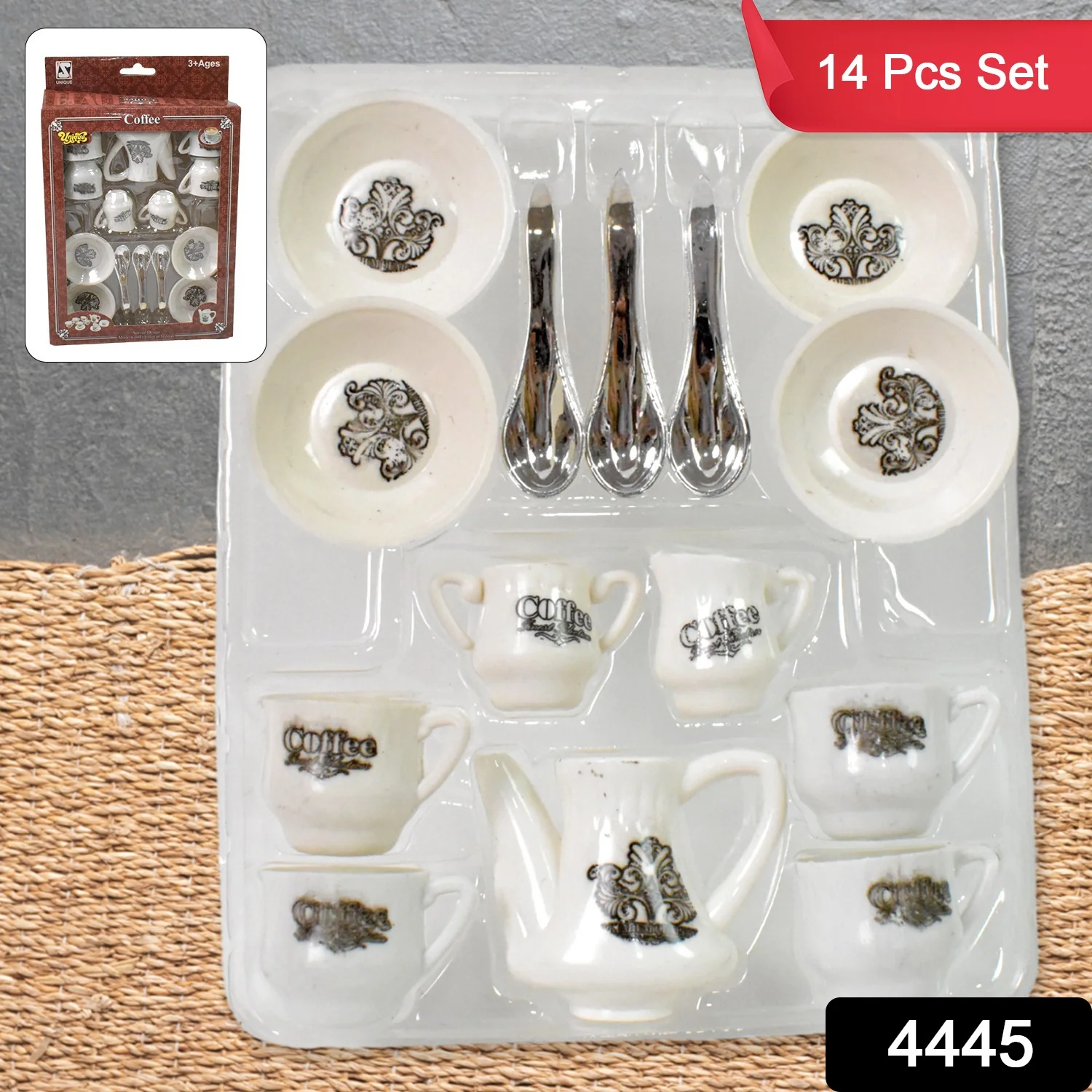 Tickles Tea toy Set | Coffee Kitchen Plastic Set (14 Pcs / Mix Size & Design) - Image 8