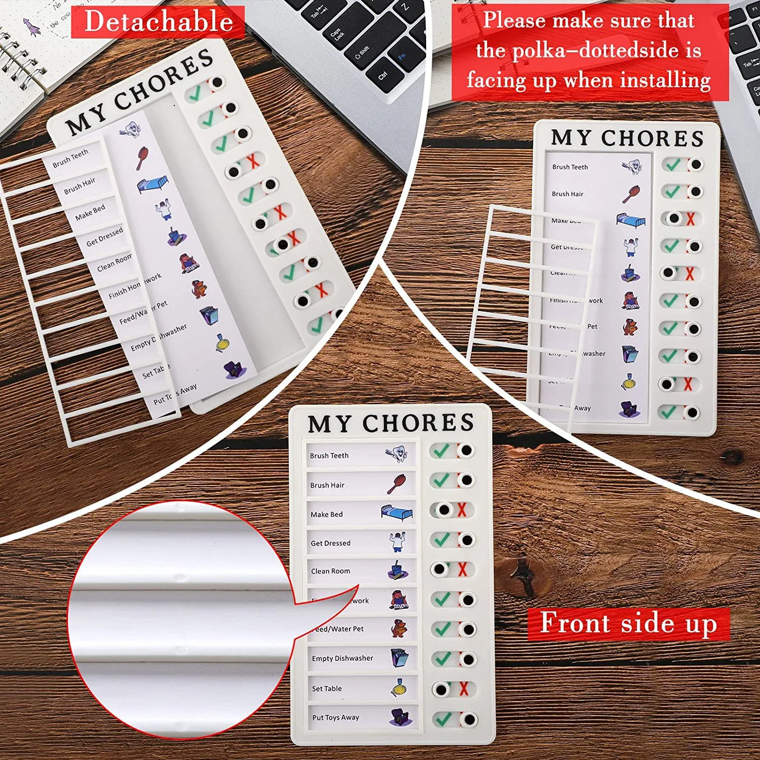 Portable Chores Note Board (20×12 cm, Mix Color) - Image 4