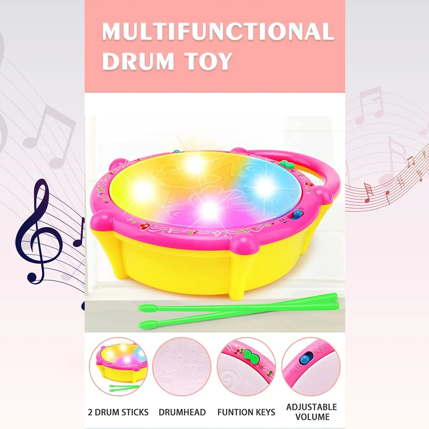Flash Drum Toy – Colorful Musical Drum with Light Effects, Best Gift for Kids - Image 10