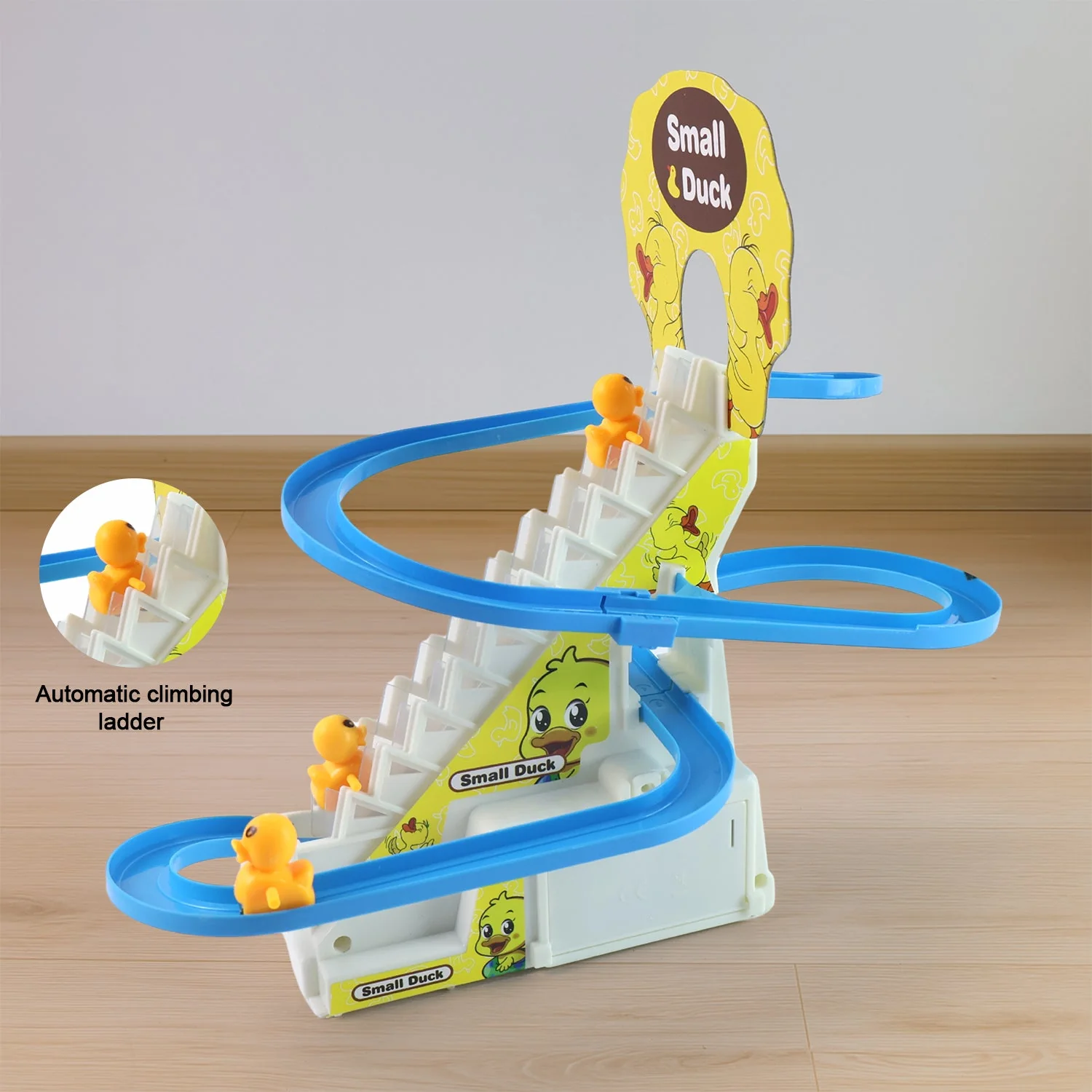 LALA Small Duck Climb Stairs Toy Roller Coaster Flashing Lights & Music (3 Ducks) - Image 6