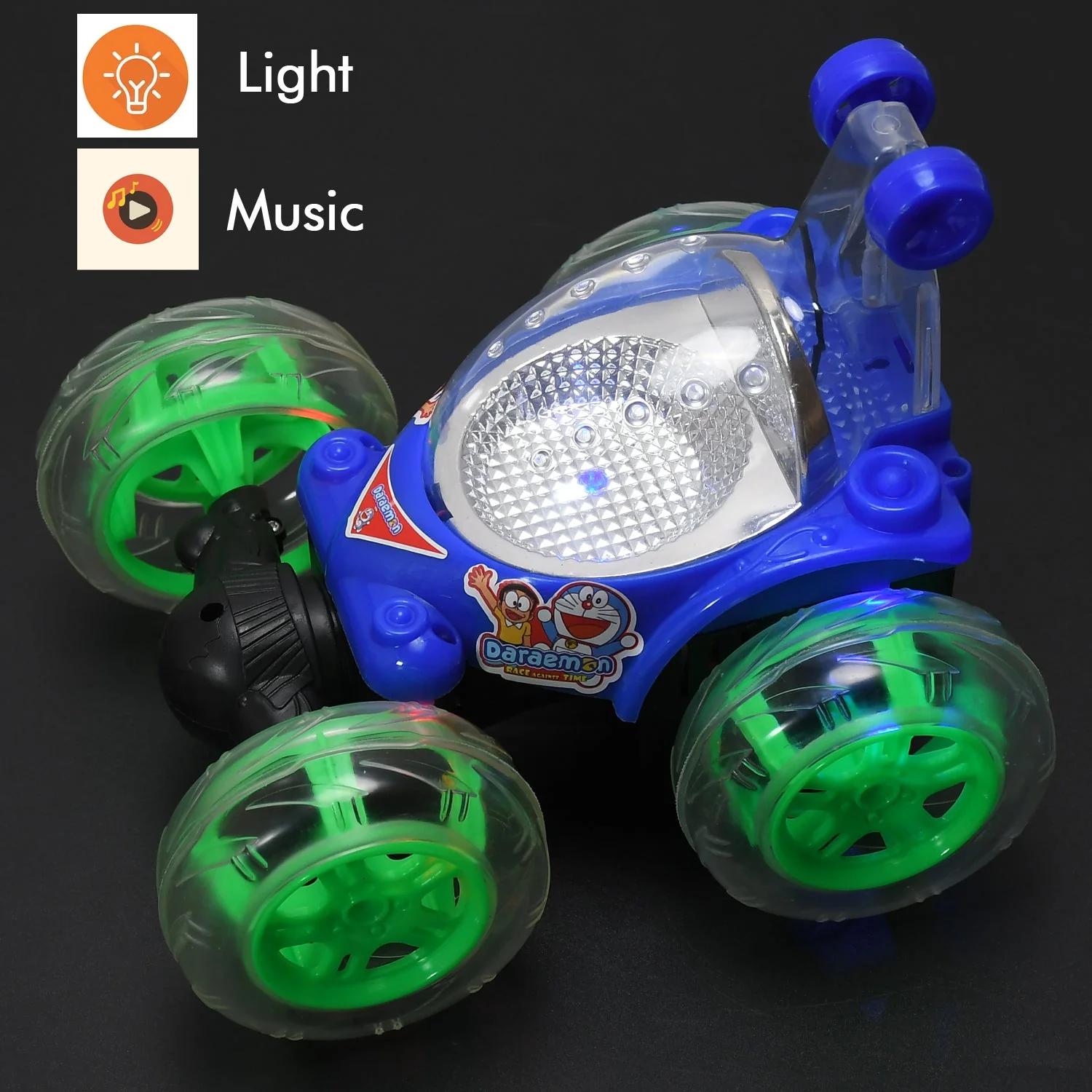 Rechargeable 360° Stunt Remote Control Car with 3D Lights & Music for Kids - Image 10