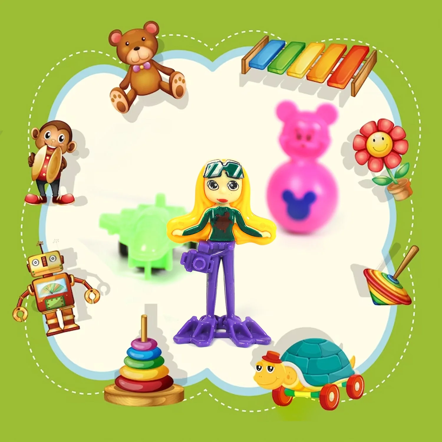 20pc Mix All New Toy Plastic Commander Container , Mix All Types Playing Toy For Kids - Image 3