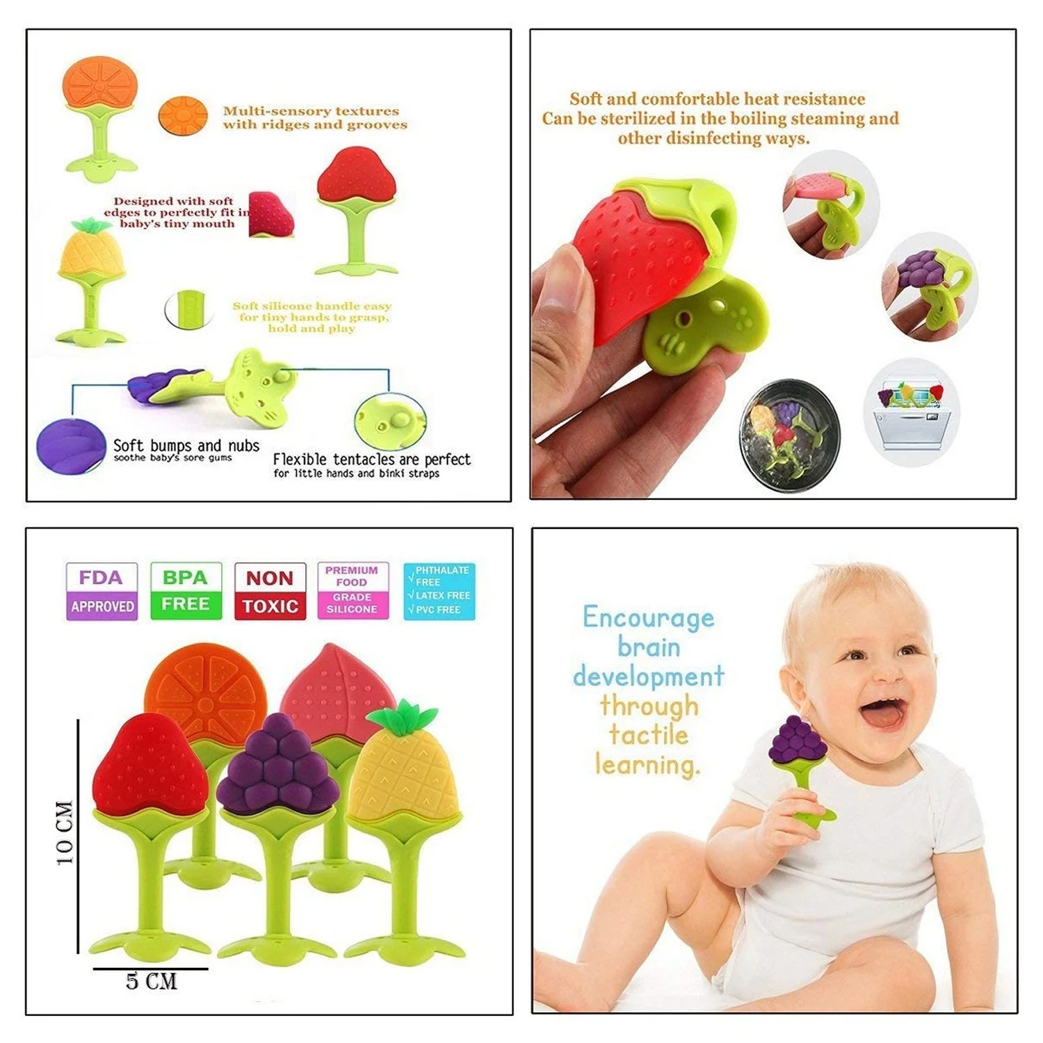 Silicone Fruit Teether Toy for Babies & Toddlers - Image 6