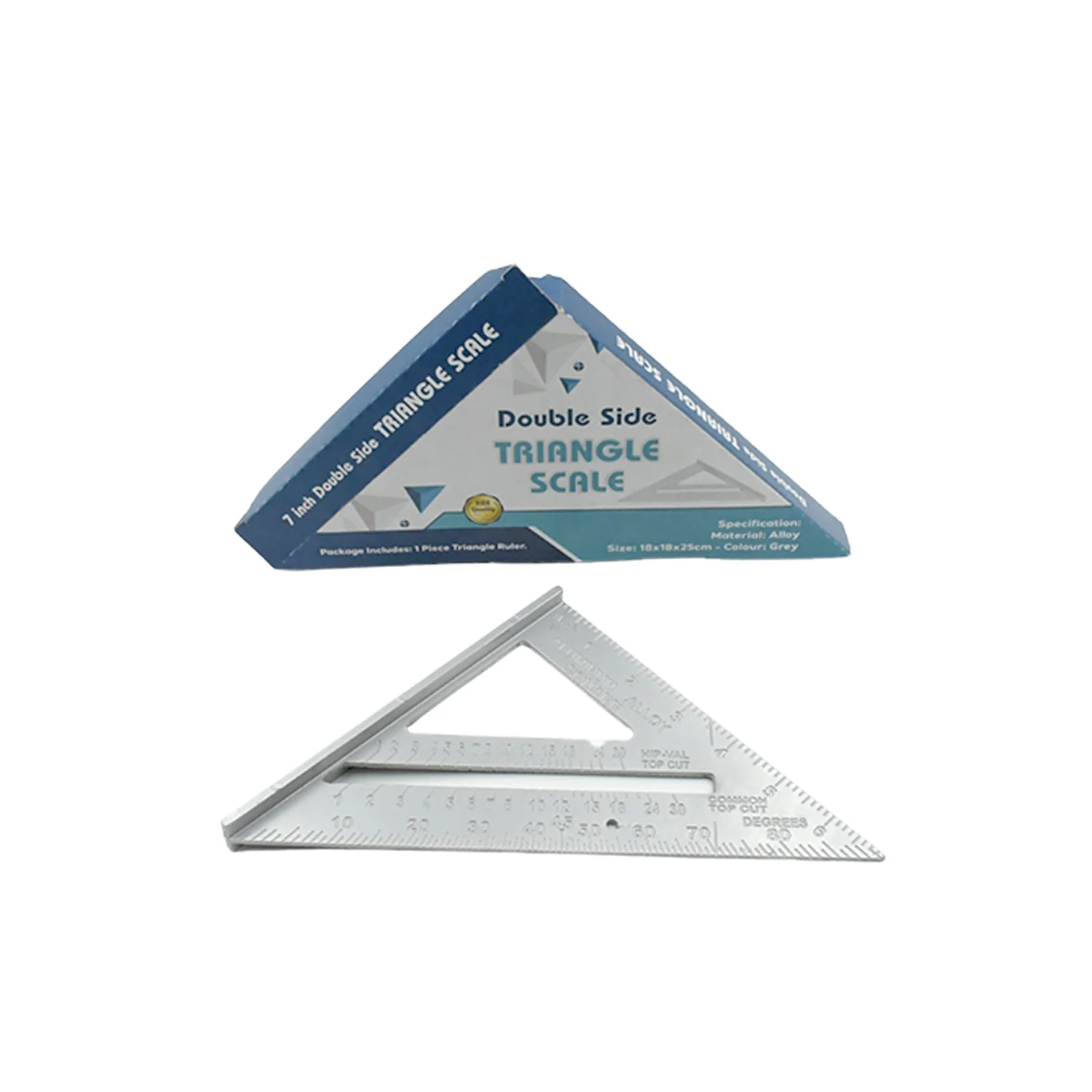 Double-Sided 45° Triangle Ruler – 7-Inch Aluminum Alloy Rafter Square for Home Use - Image 4