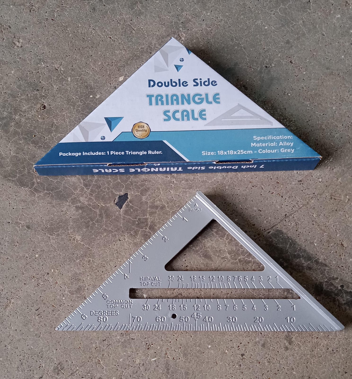 Double-Sided 45° Triangle Ruler – 7-Inch Aluminum Alloy Rafter Square for Home Use - Image 7