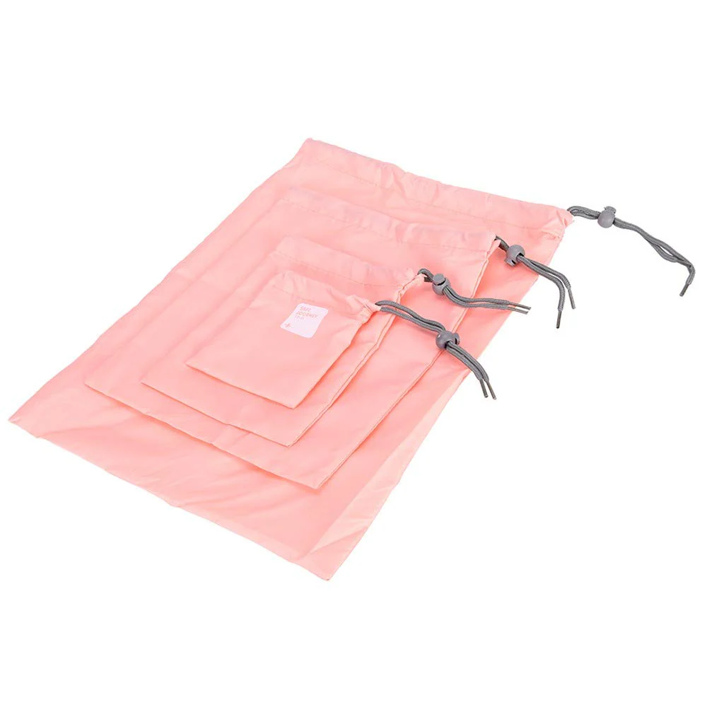 Travel Storage Bag Set – Waterproof Nylon Drawstring Organizers Clothes & (4 Pc) - Image 4