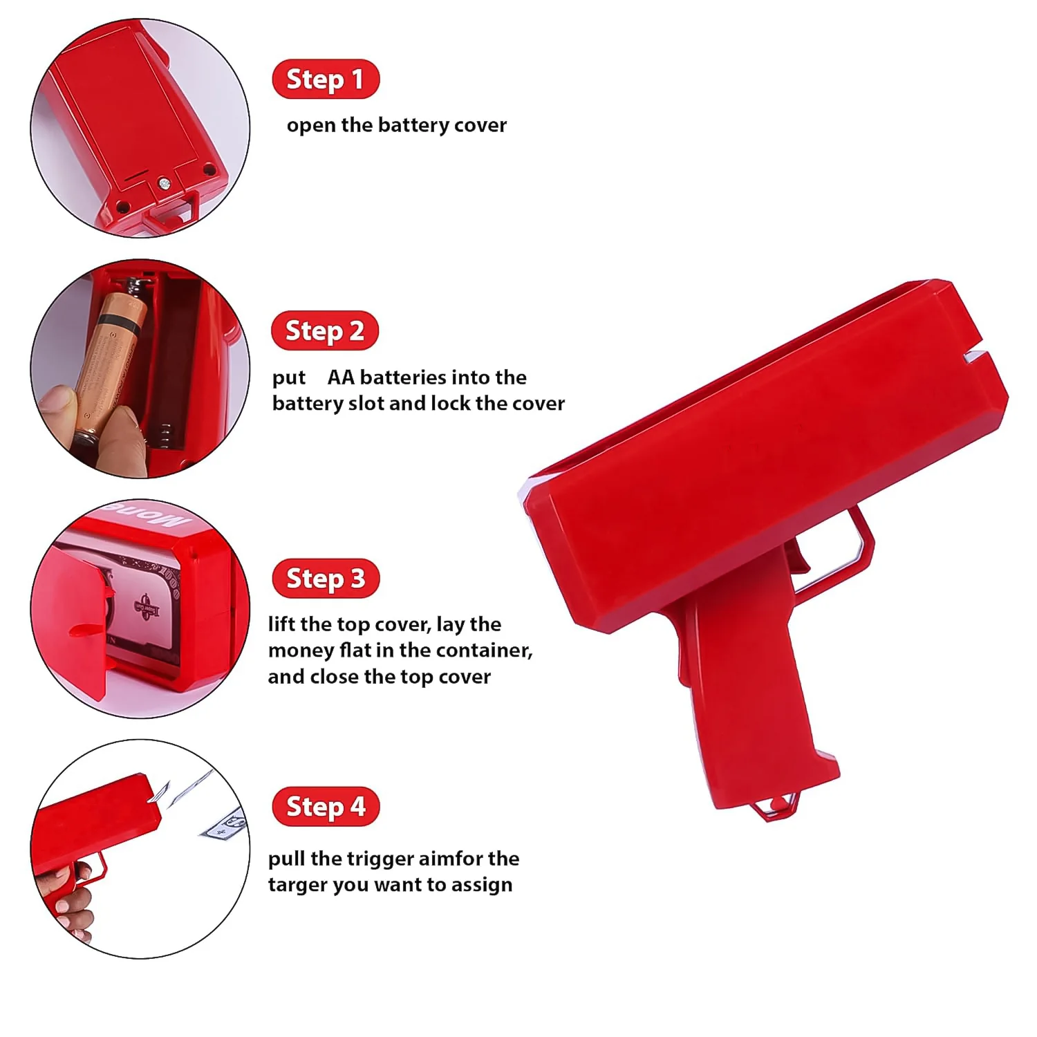 Money Gun Shooter Cash Spray for Party,Wedding, Birthday - Image 3