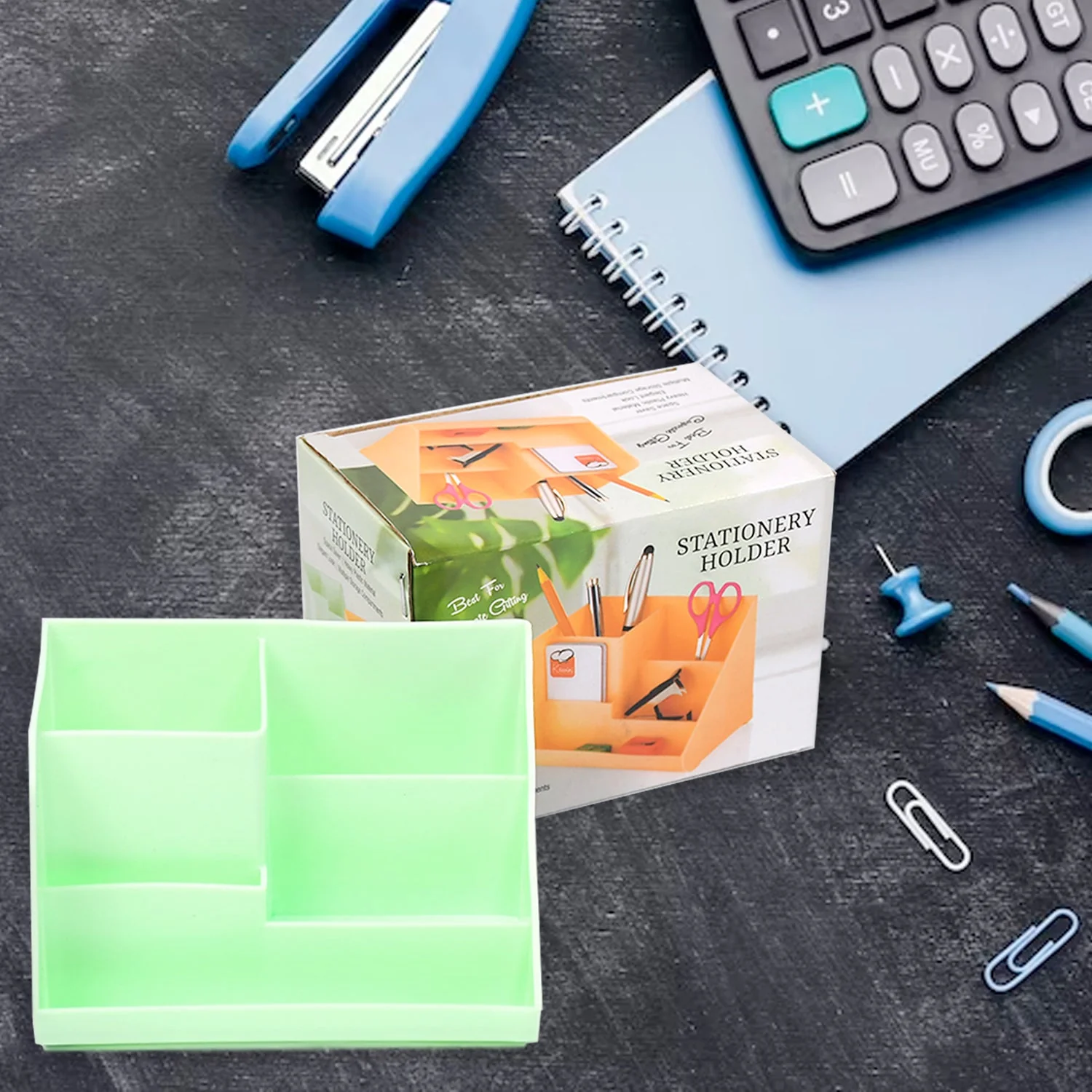 Stationery Holder Desk Organizer Space Saver Pen Stand Multi Compartments Holder - Image 5