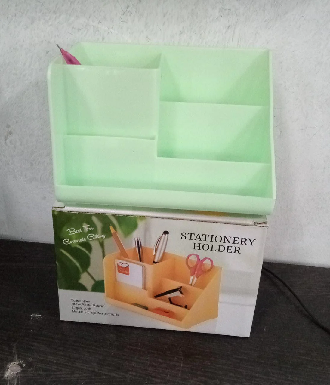 Stationery Holder Desk Organizer Space Saver Pen Stand Multi Compartments Holder - Image 8