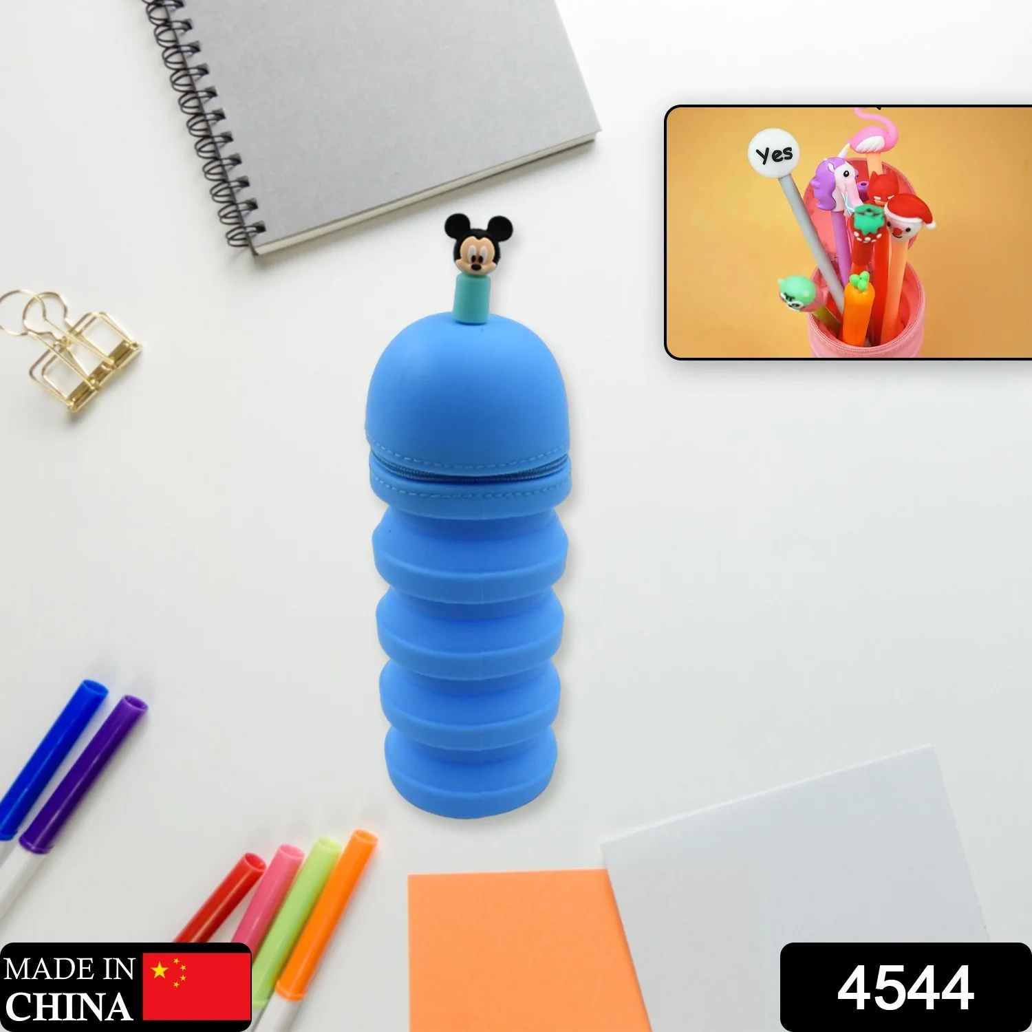 Silicone Telescopic Pencil Case – Large Capacity Zipper Case for School & Office - Image 2