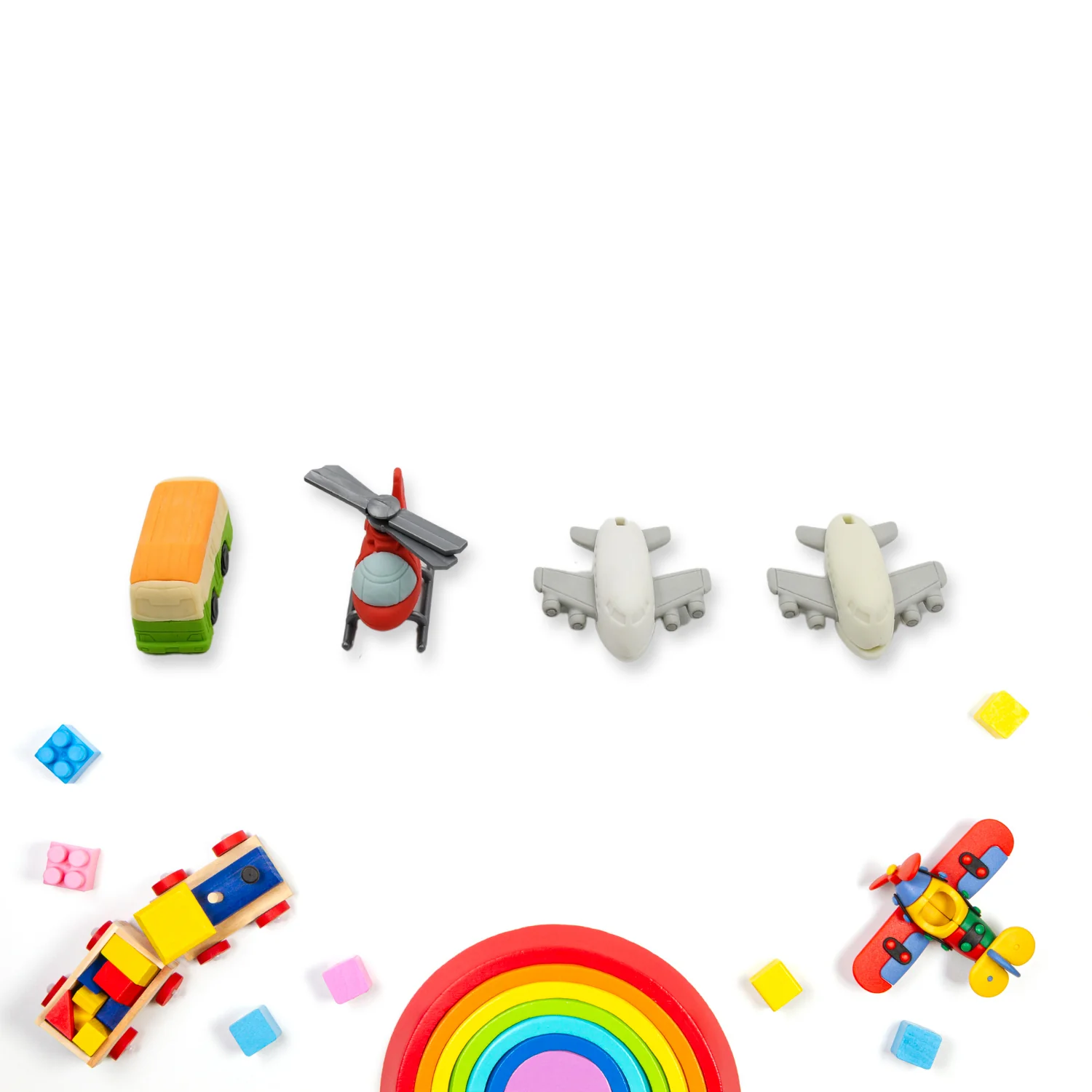 Vehicle Pattern Eraser School Stationery Use Eraser (4 Pc Set) - Image 3