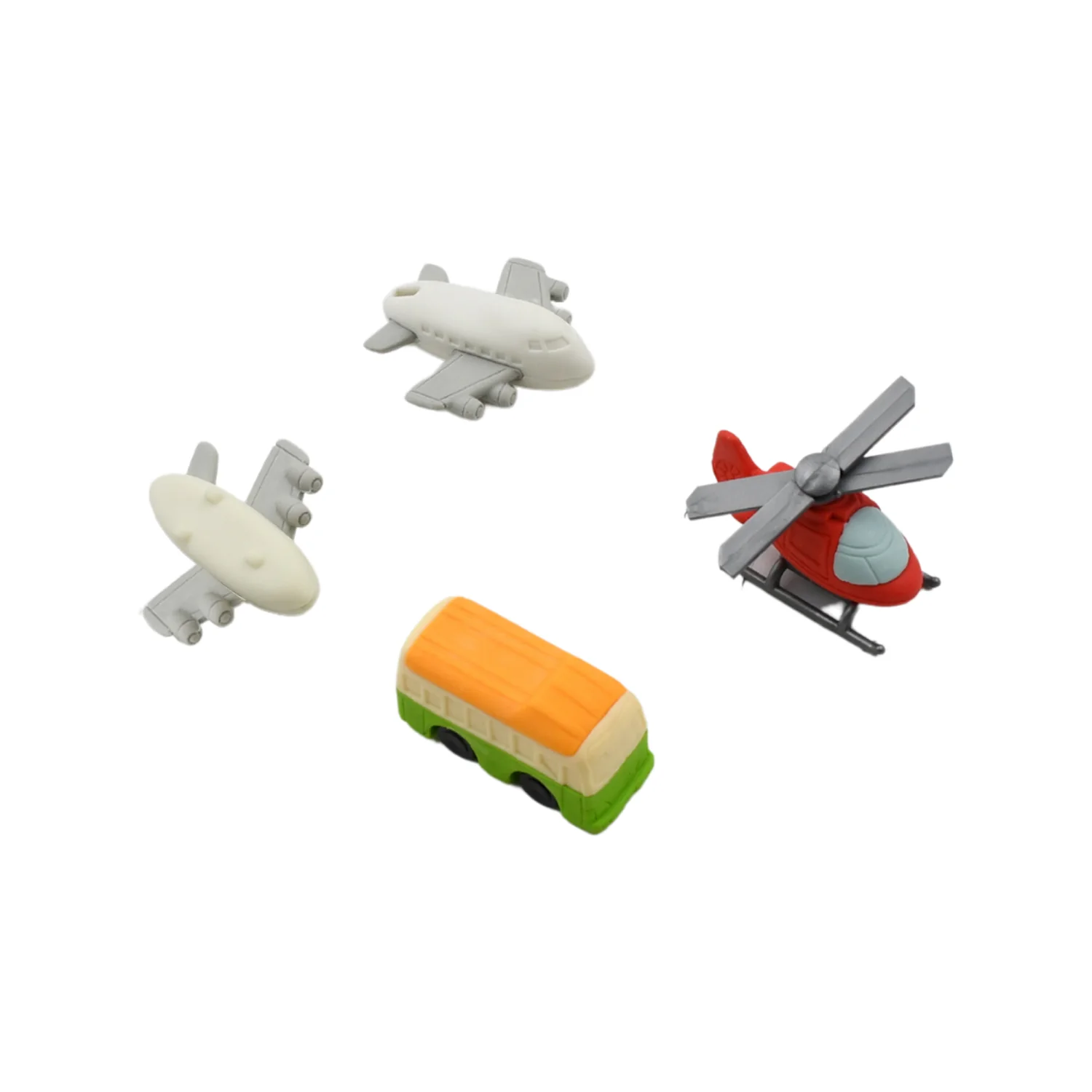 Vehicle Pattern Eraser School Stationery Use Eraser (4 Pc Set) - Image 5