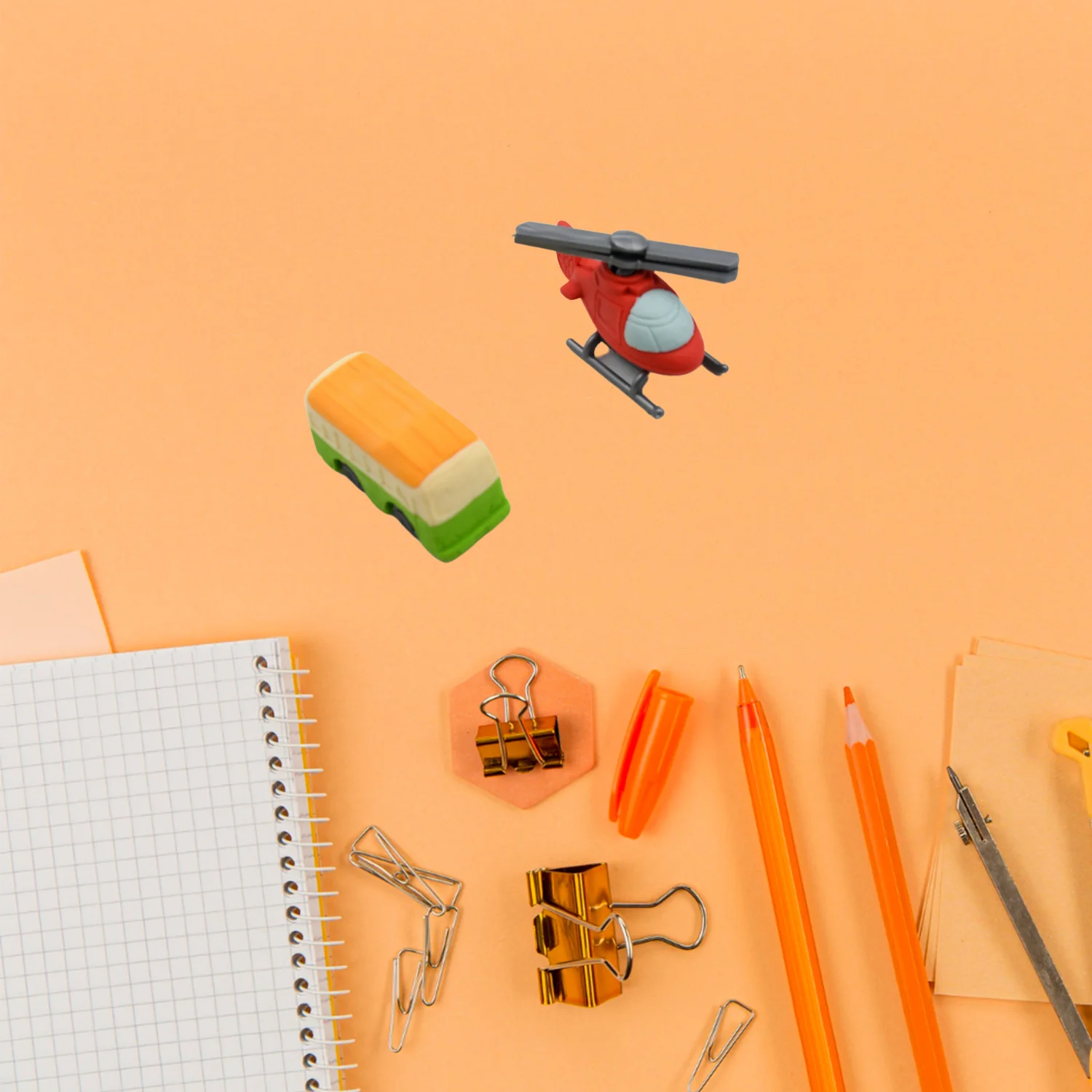 Vehicle Pattern Eraser School Stationery Use Eraser (4 Pc Set) - Image 6