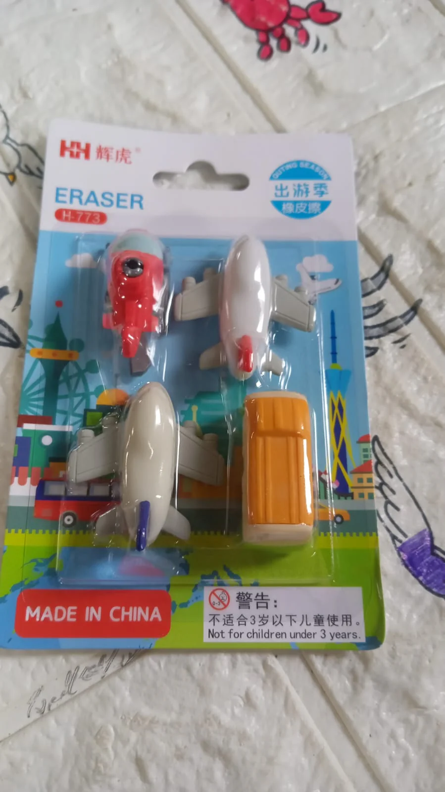 Vehicle Pattern Eraser School Stationery Use Eraser (4 Pc Set) - Image 7