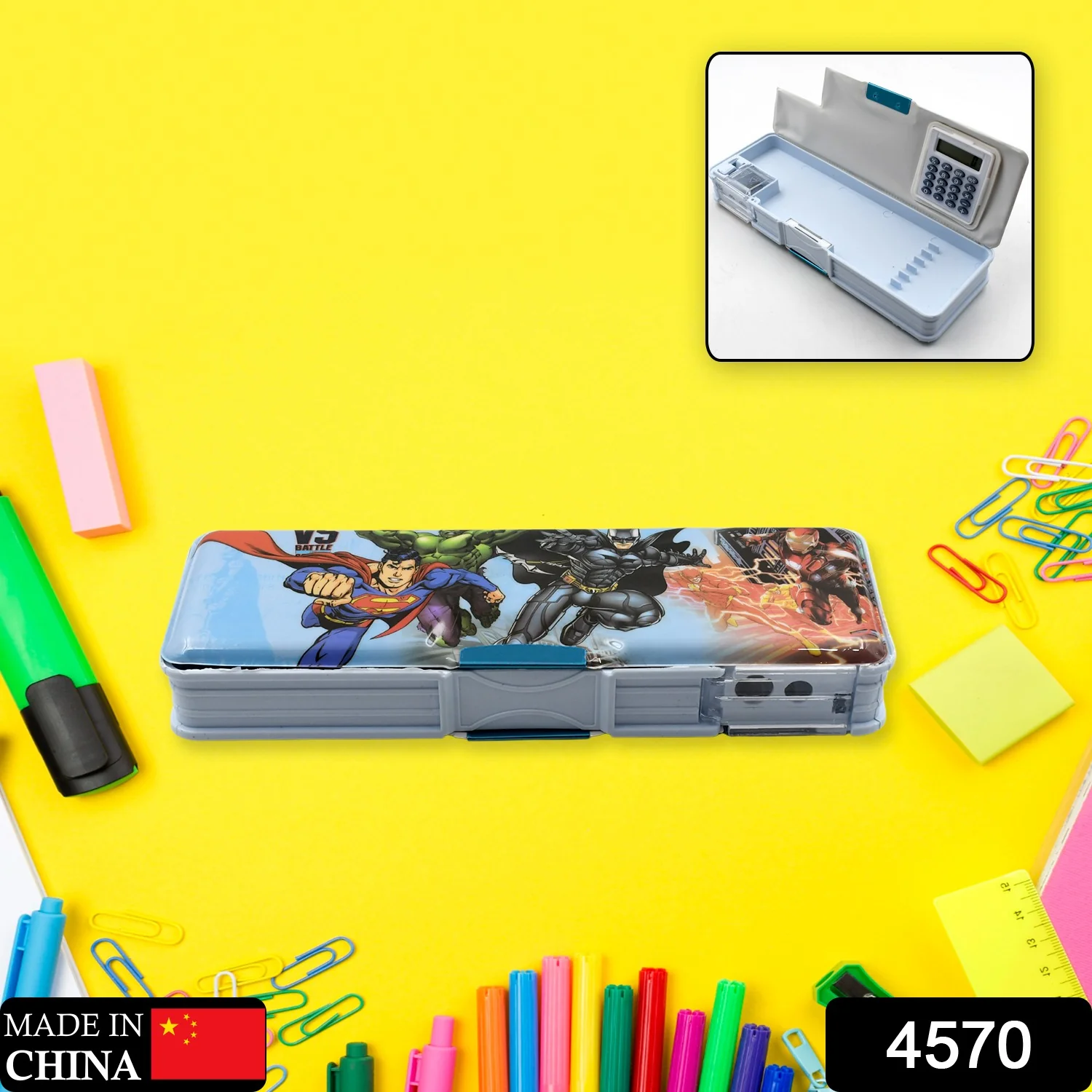 Double Sided Magnetic Geometry Pencil Box r for Boys Girls Art Use - Image 2