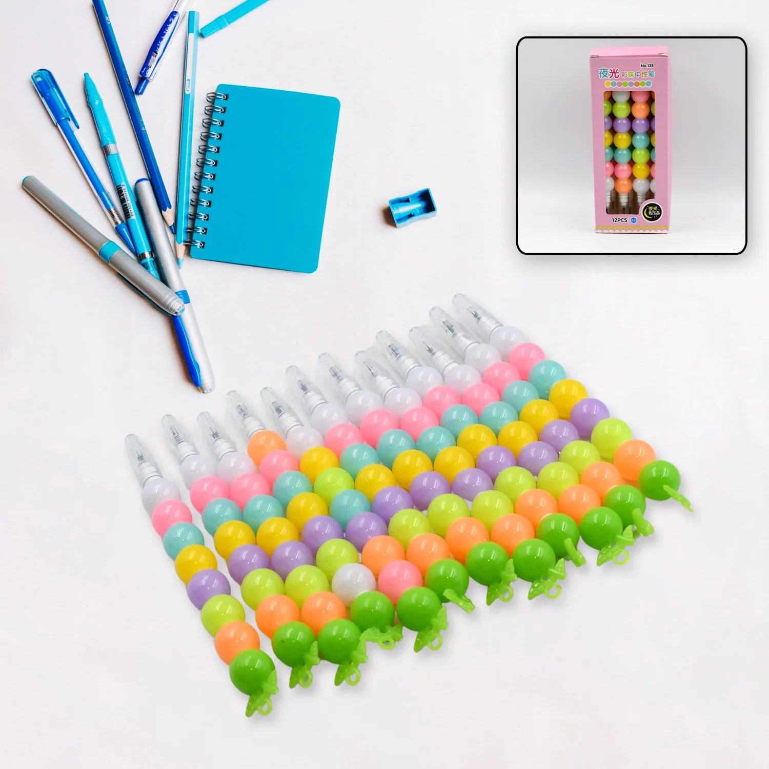 Pearls Pen Set – Multicolor Non-Sharpening Moti Gel Pens for Kids (12 Pc Set) - Image 5