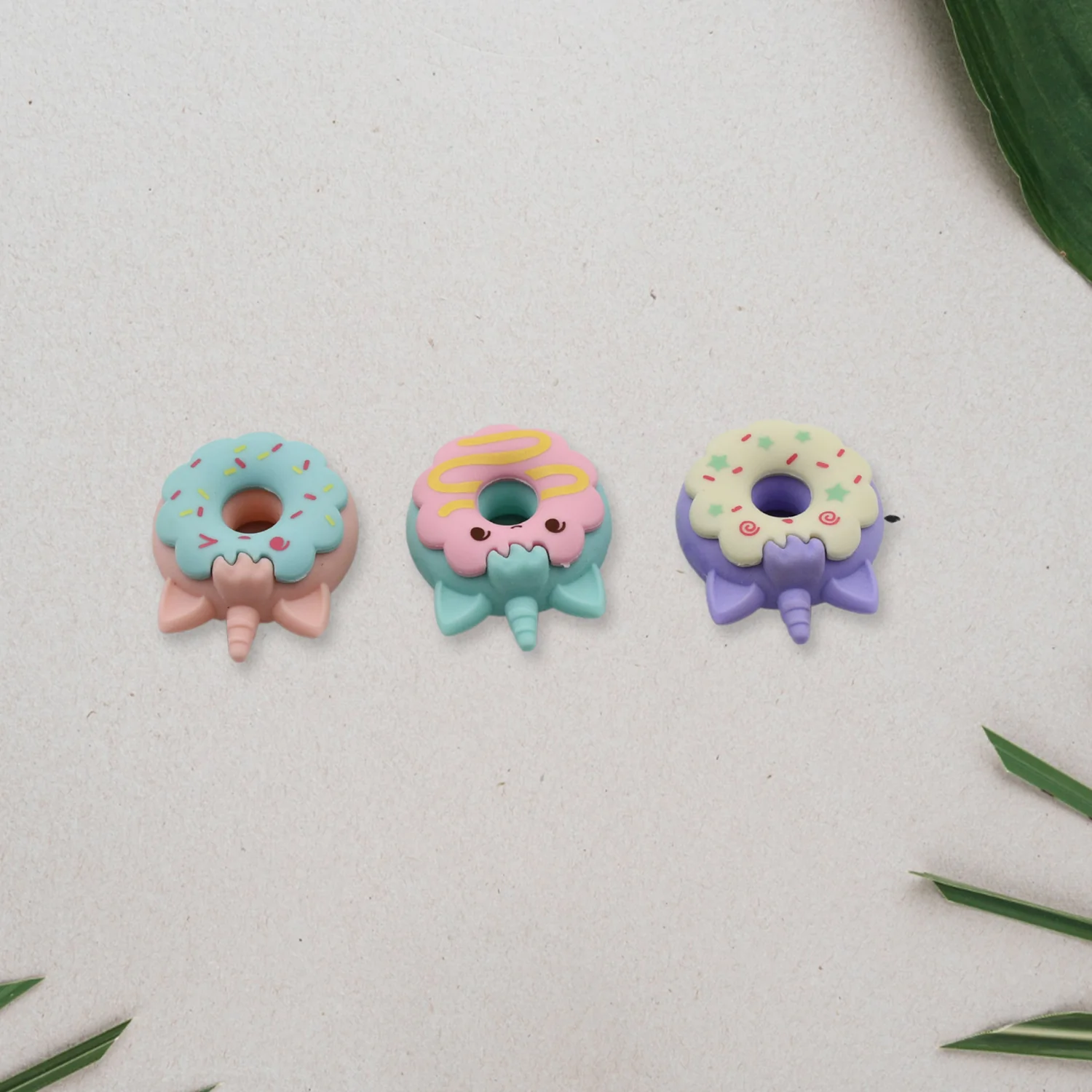 Tree Small Sized Cartoon Themed Non-Toxic Donut Erasers, School Stationery  (3pc Set) - Image 3