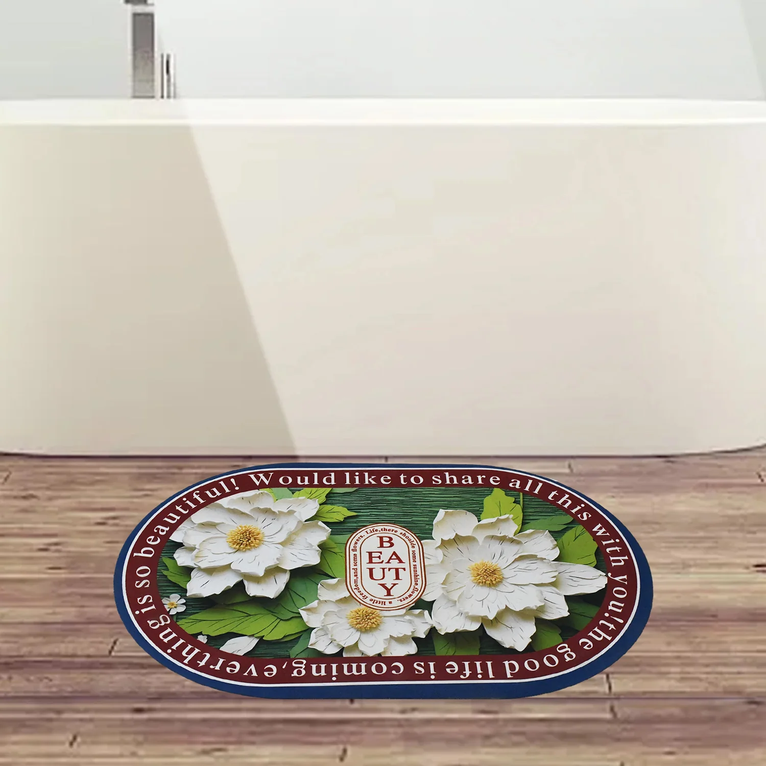 3D Visual Anti-Slip Absorbent Soft Shower Drying Bathroom Mat Mix Design 1 Pc - Image 3