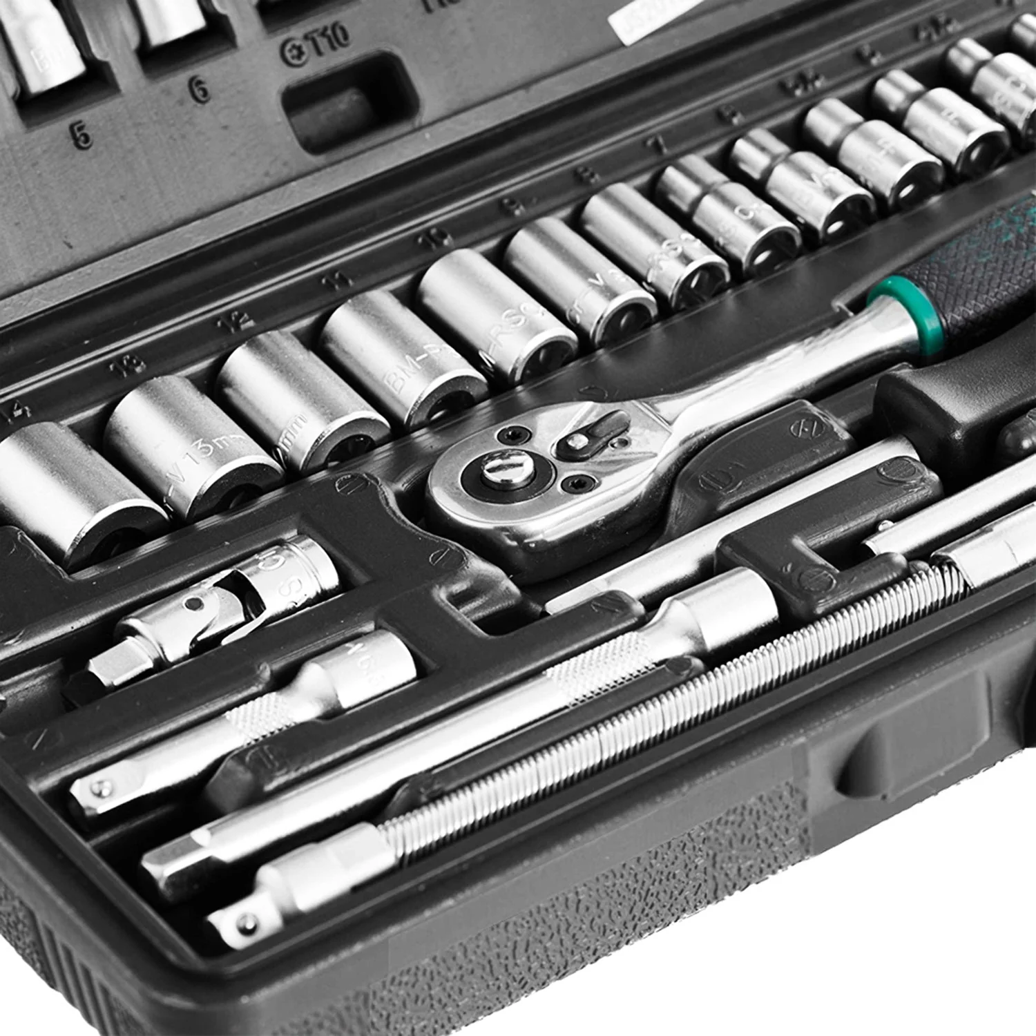 46pcs Metal 1 / 4"" Socket Set (Black, 46pcs) - Image 6