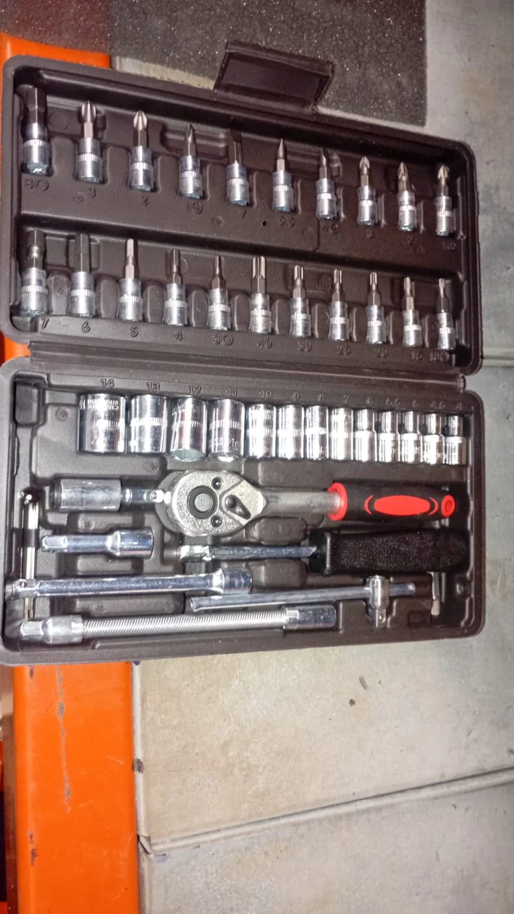 46pcs Metal 1 / 4"" Socket Set (Black, 46pcs) - Image 8