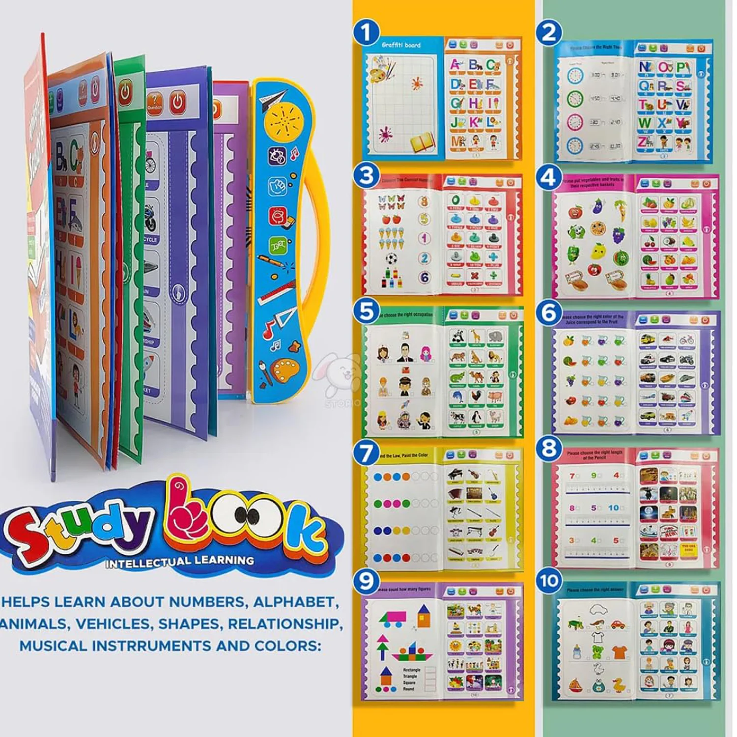 Musical Learning Study Book with Numbers, Letters - Image 7