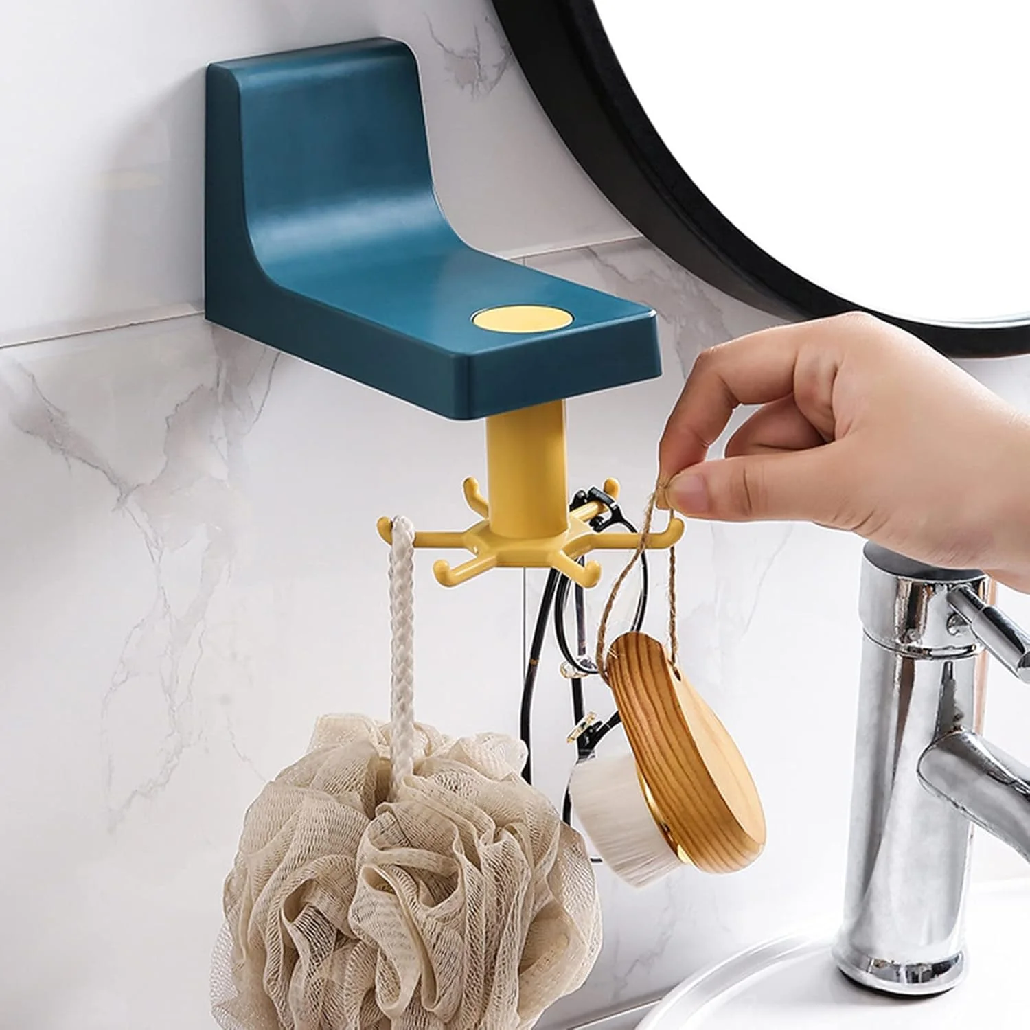 360 Degree Rotating Wall Hook Hanger with 6 Heavy Duty Hooks - Image 4