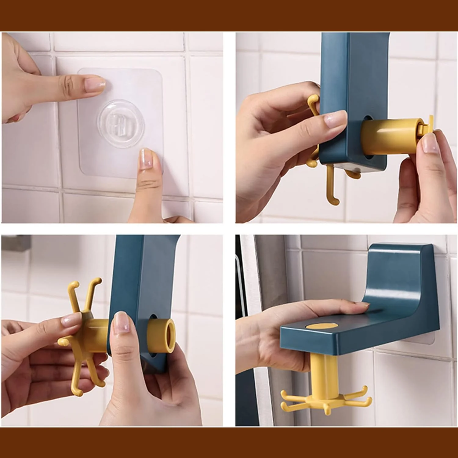 360 Degree Rotating Wall Hook Hanger with 6 Heavy Duty Hooks - Image 8