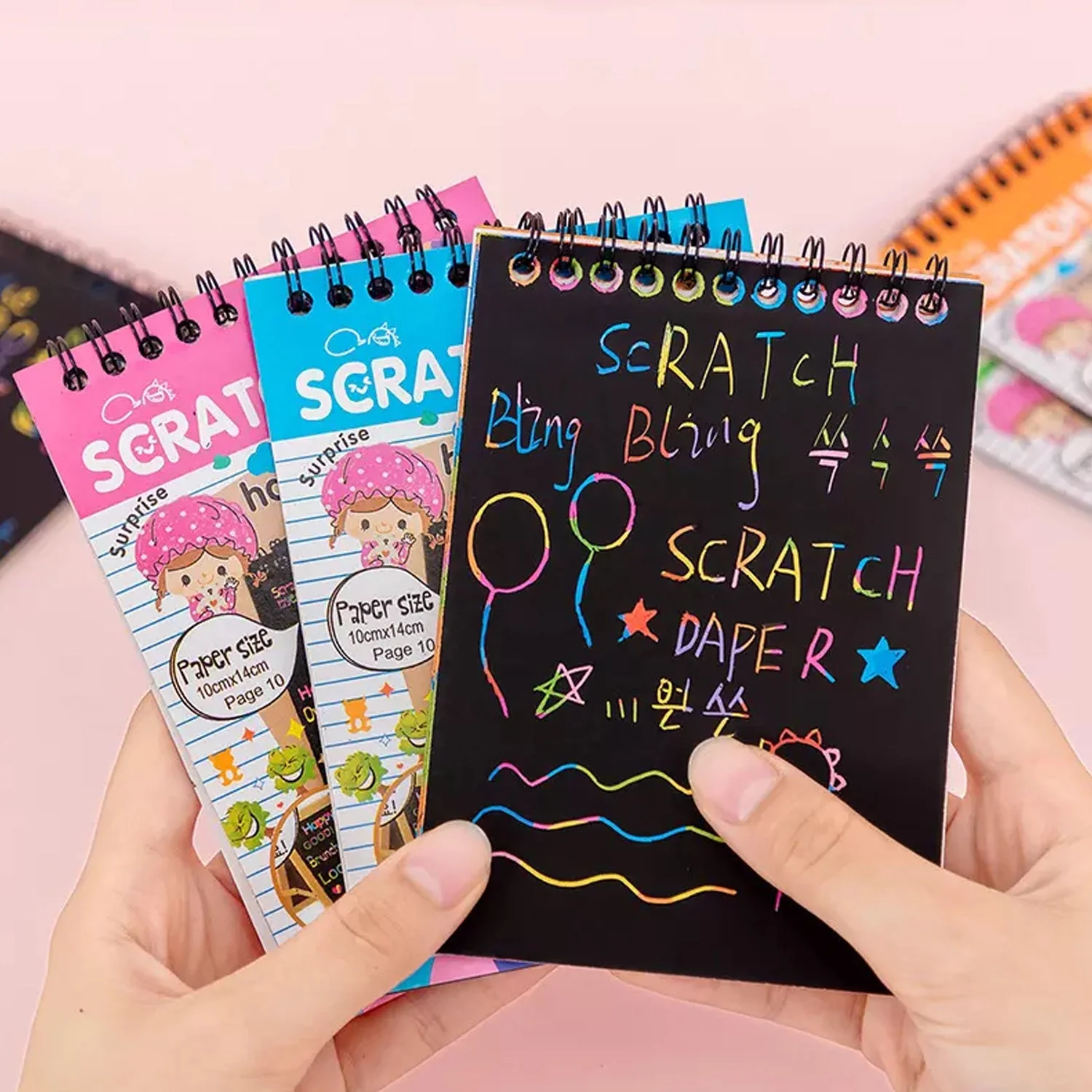 Crafts Rainbow Art Scratch Paper Book (10 Pages, Pack of 1) - Image 3