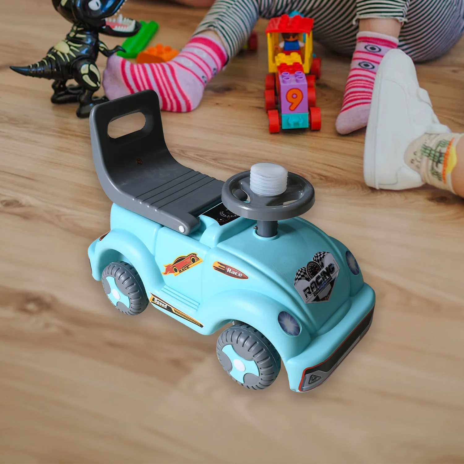 Kids City Ride-On Push Car – Backrest & Musical Horn for Toddlers (Boys & Girls) - Image 3