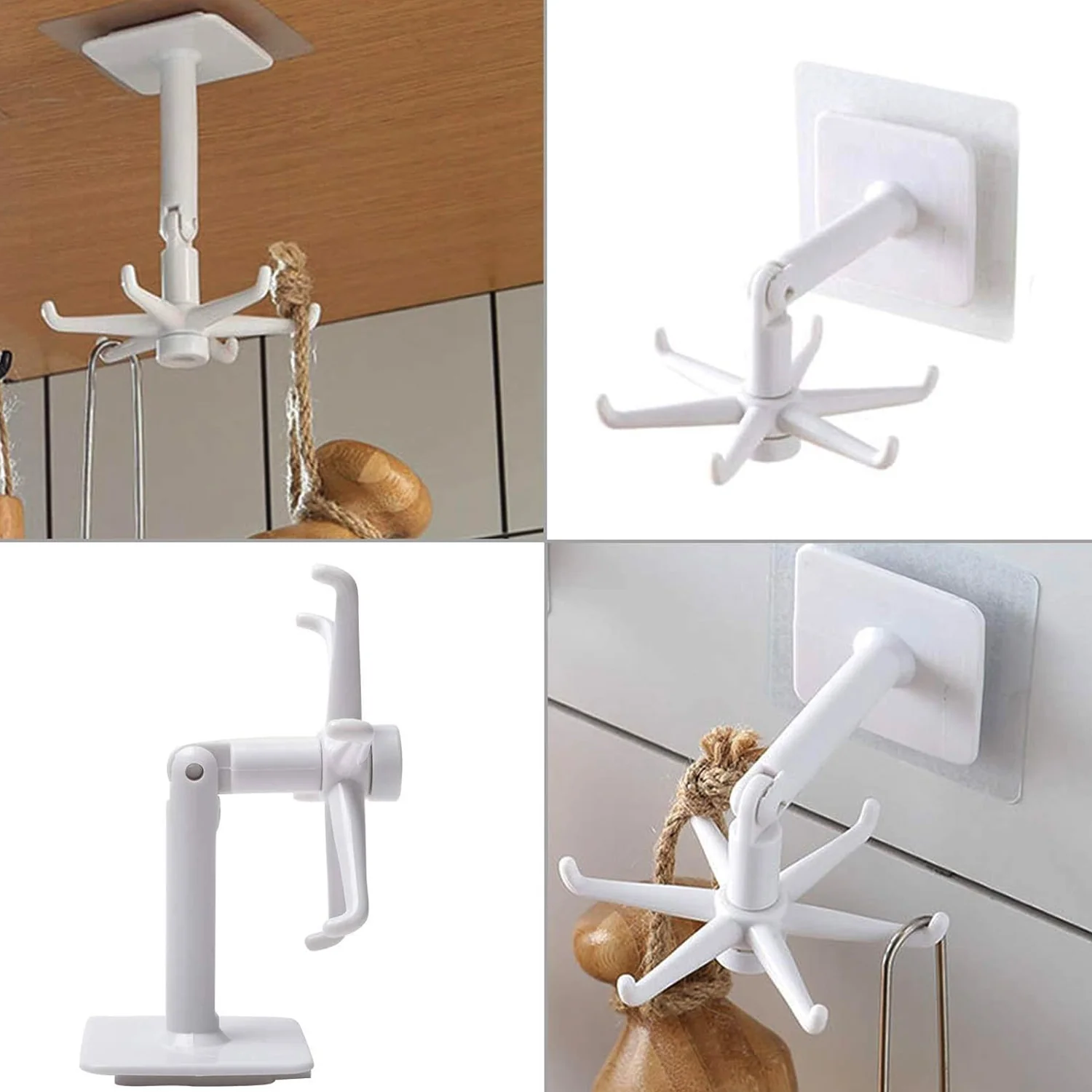360° Rotating Folding Hook Self-Adhesive Waterproof Wall Mounted Hook - Image 4