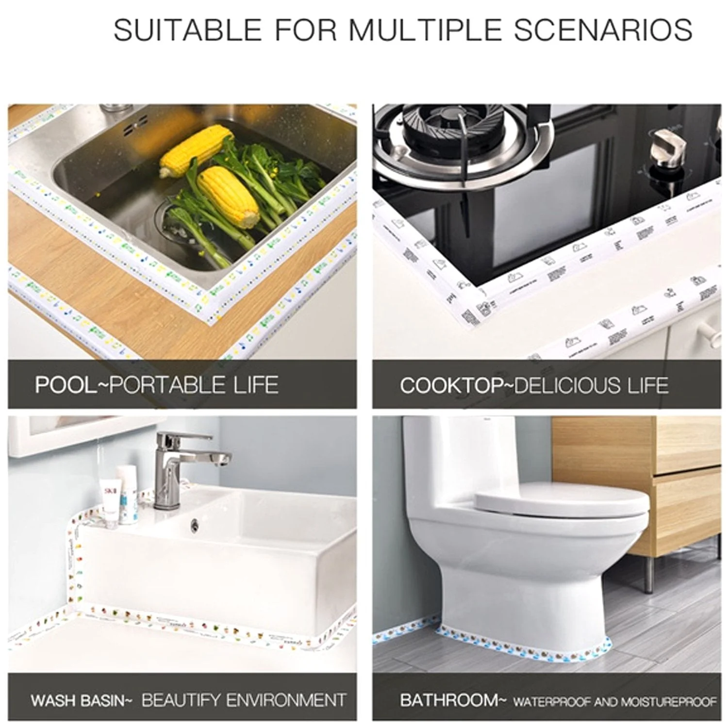 Kitchen Sink Platform Sticker Bathroom Corner Tape (2Meter Size) - Image 8
