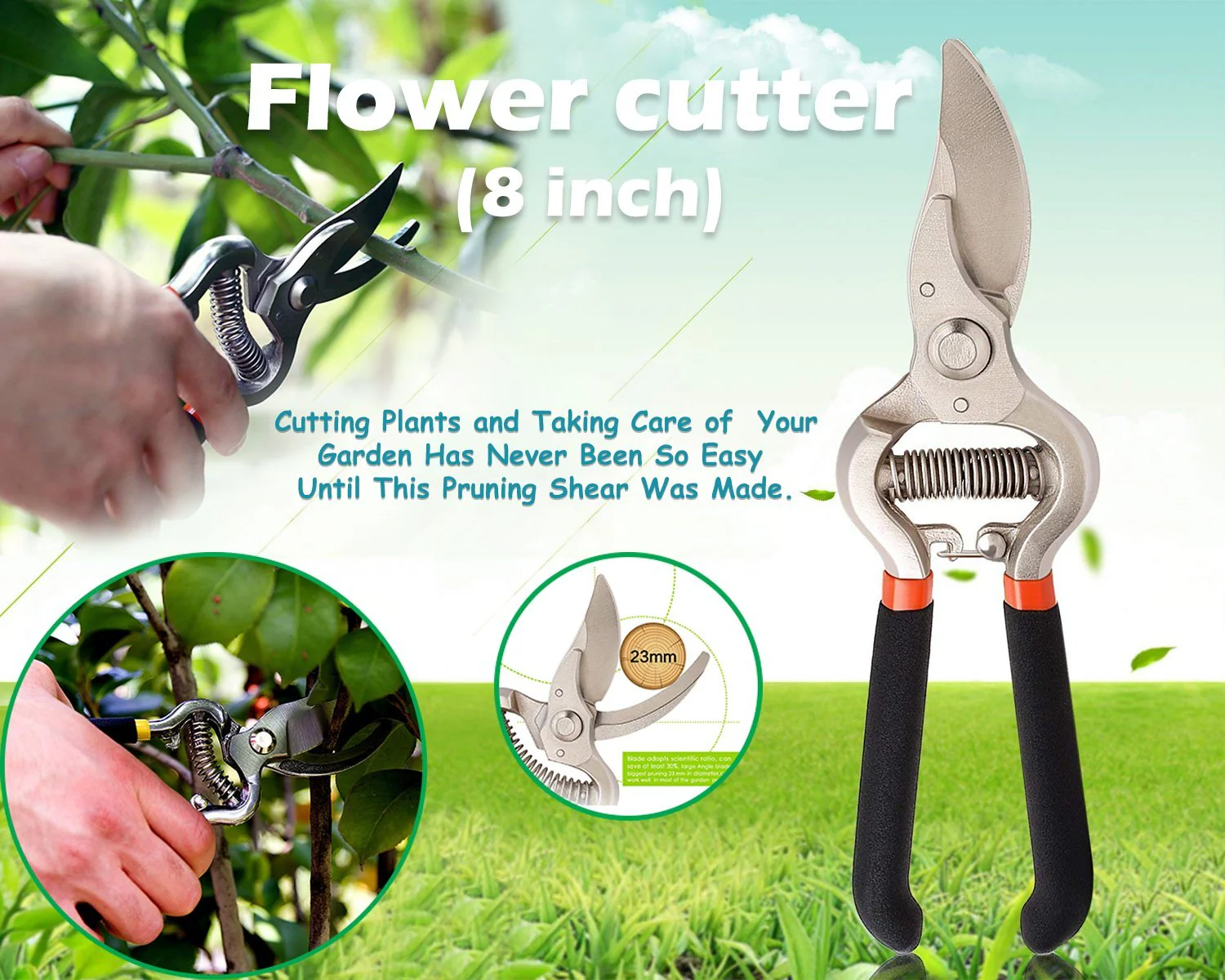 Garden Shears Pruners Scissor, flower cutter (8 inch) - Image 4