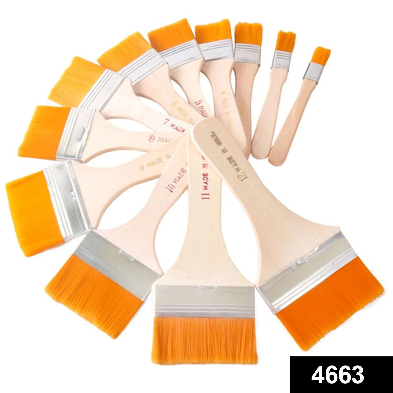 Artistic Flat Painting Brush - Set of 12 - Image 2