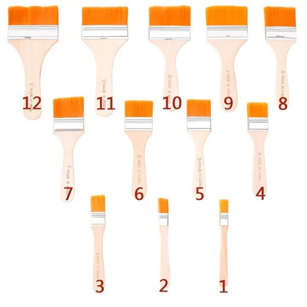 Artistic Flat Painting Brush - Set of 12 - Image 9