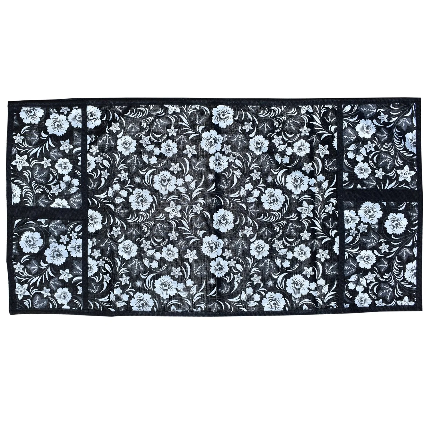 Microwave/Oven Top Cover with 4 Utility Pockets (Mix Design) - Image 5