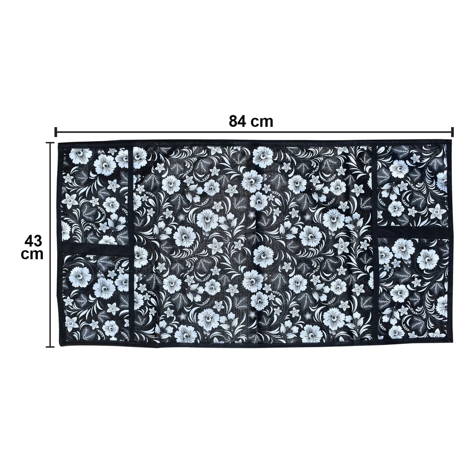 Microwave/Oven Top Cover with 4 Utility Pockets (Mix Design) - Image 6