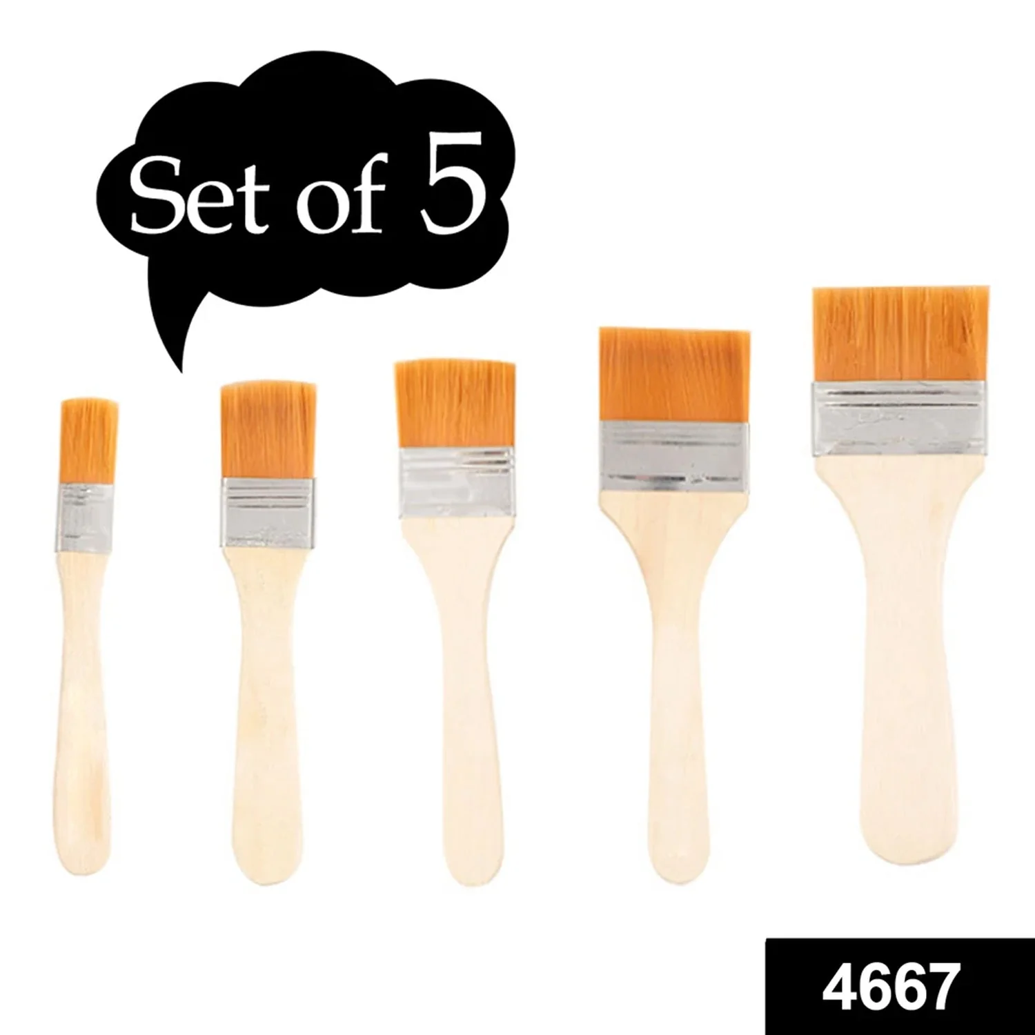 Artistic Flat Painting Brush - Set of 5 - Image 3