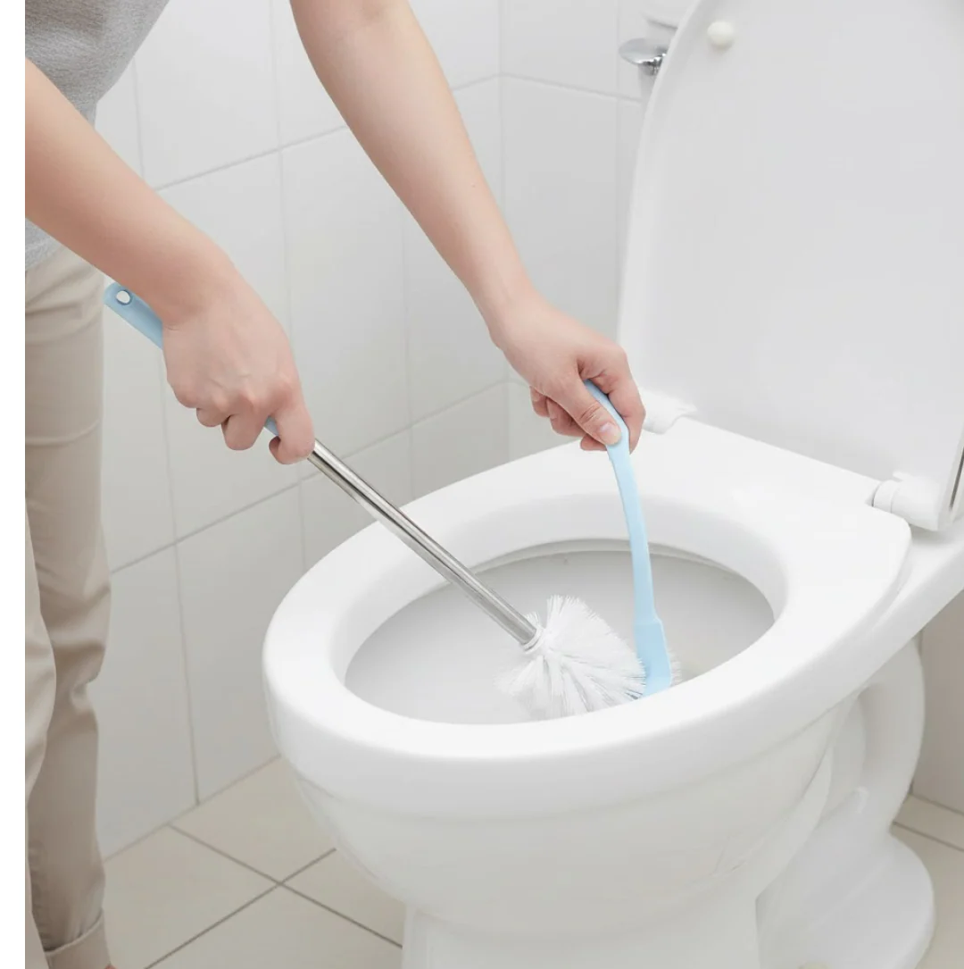 Toilet Plastic Brush with Holder Stand Western and Indian Toilet Bathroom Cleaning - Image 7
