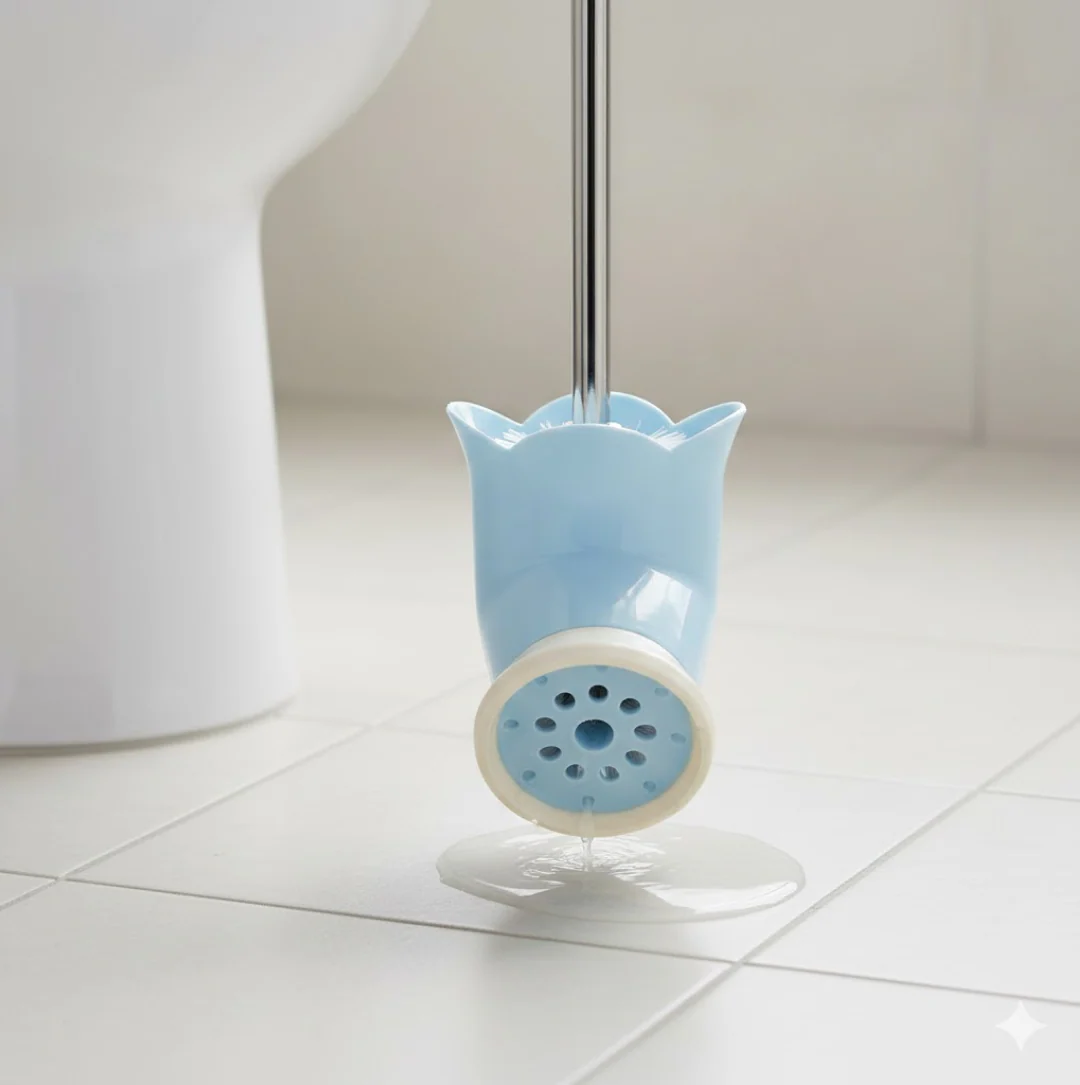 Toilet Plastic Brush with Holder Stand Western and Indian Toilet Bathroom Cleaning - Image 8