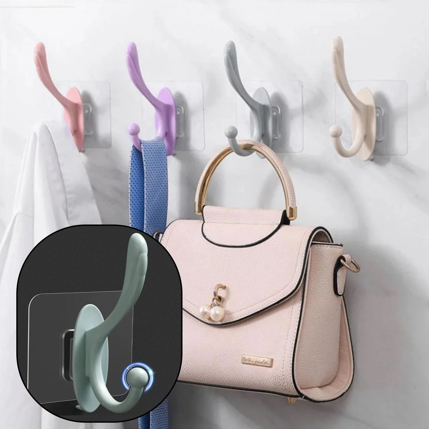 Self Adhesive Plastic Wall Hook for Home - Image 7
