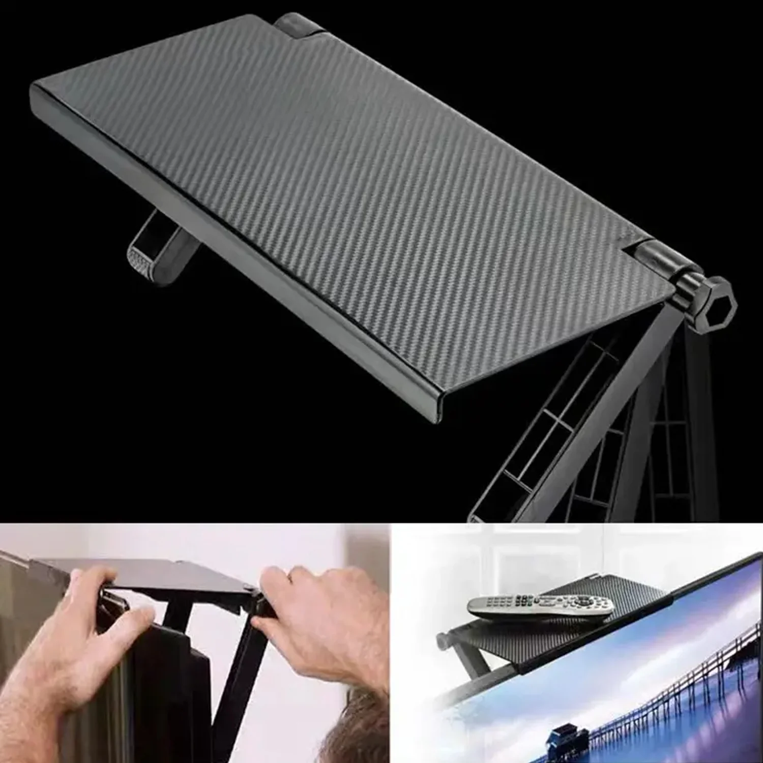 Adjustable TV Top Shelf for Screen & Monitor – Media Storage Rack - Image 3