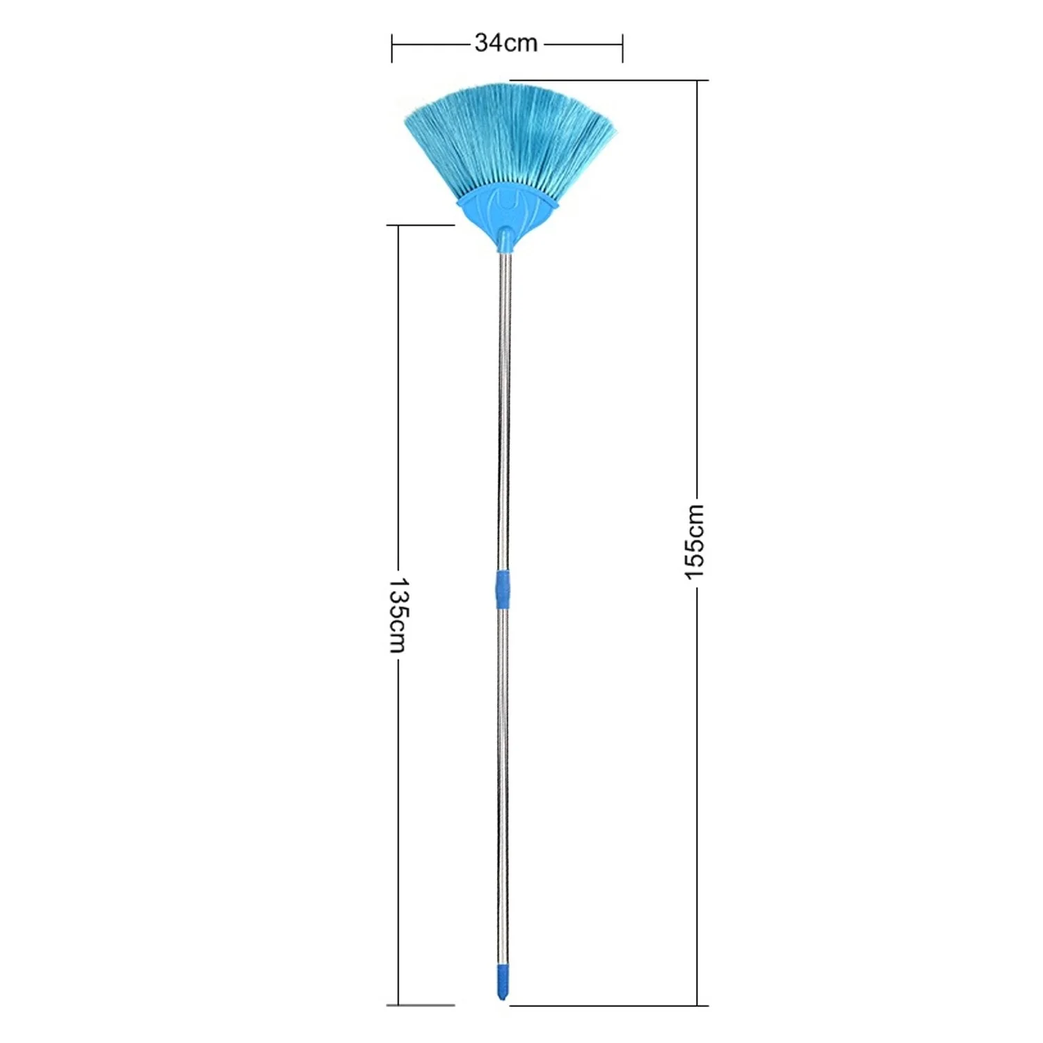 Broom with Long Stainless Steel Rod and Extendable Cobweb Cleaner Stick - Image 6